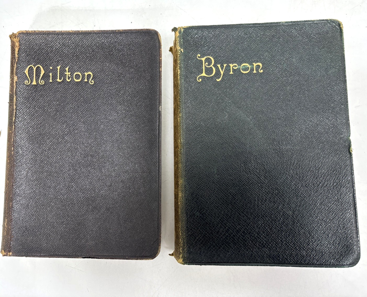 Distressed Old Faux Leather Poetry Books for Decoration. 16.5cm shelf space.
