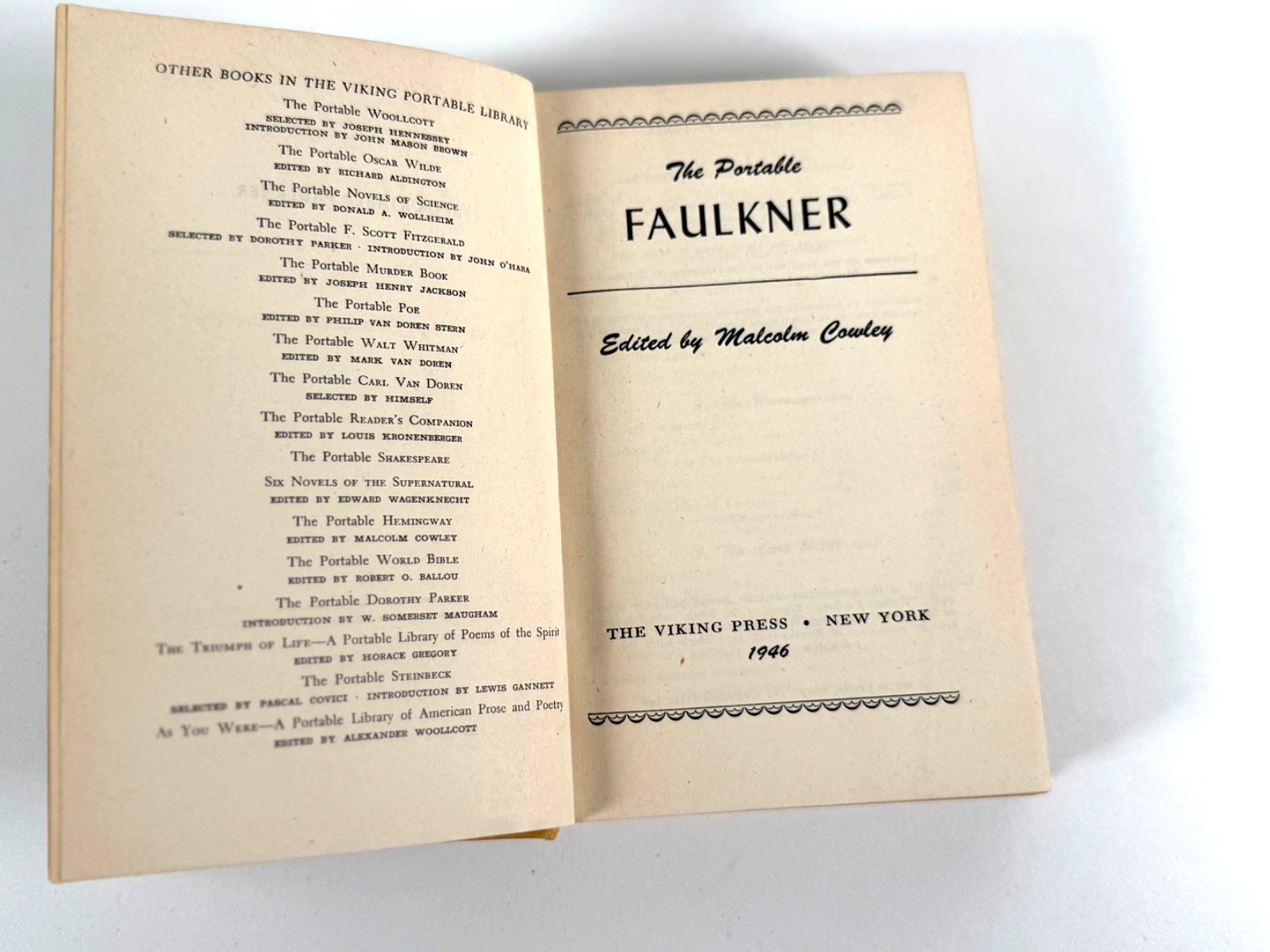 1946 1st/1st Portable Faulkner Malcolm Cowley Viking w/ Faulkner Map Book