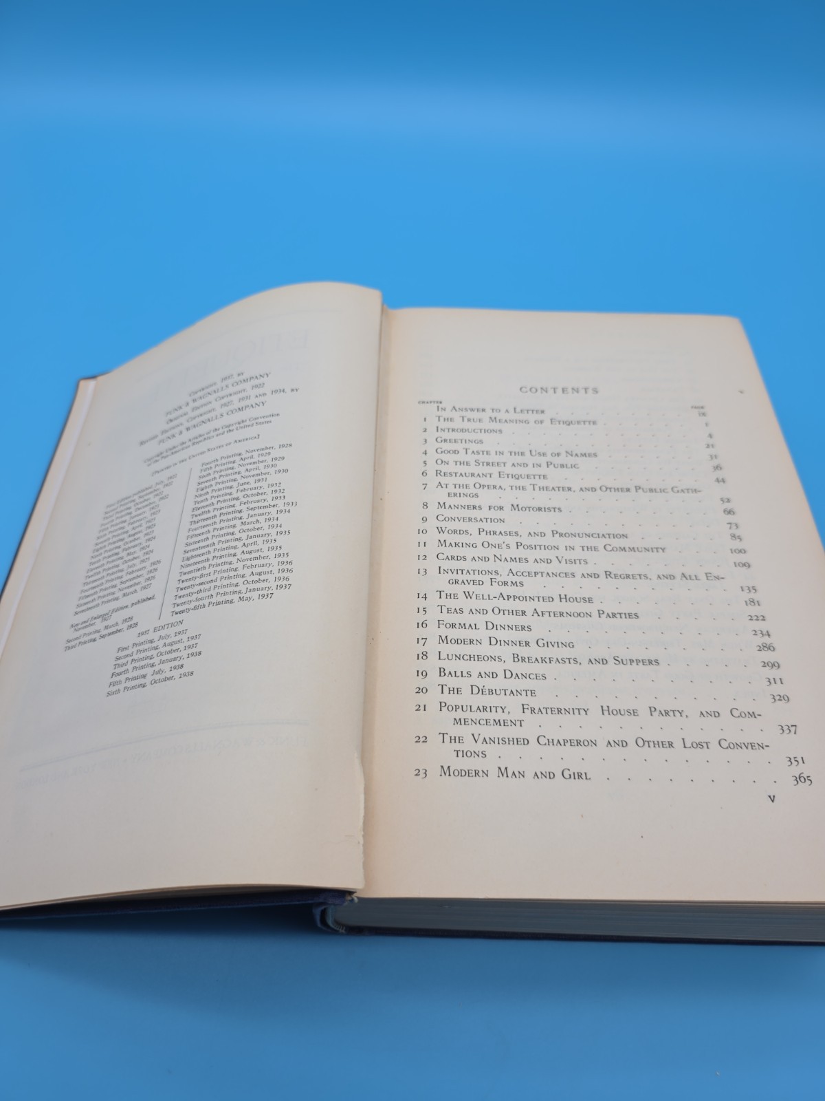 Vintage Etiquette by Emily Post Hardcover Book Funk & Wagnalls Company