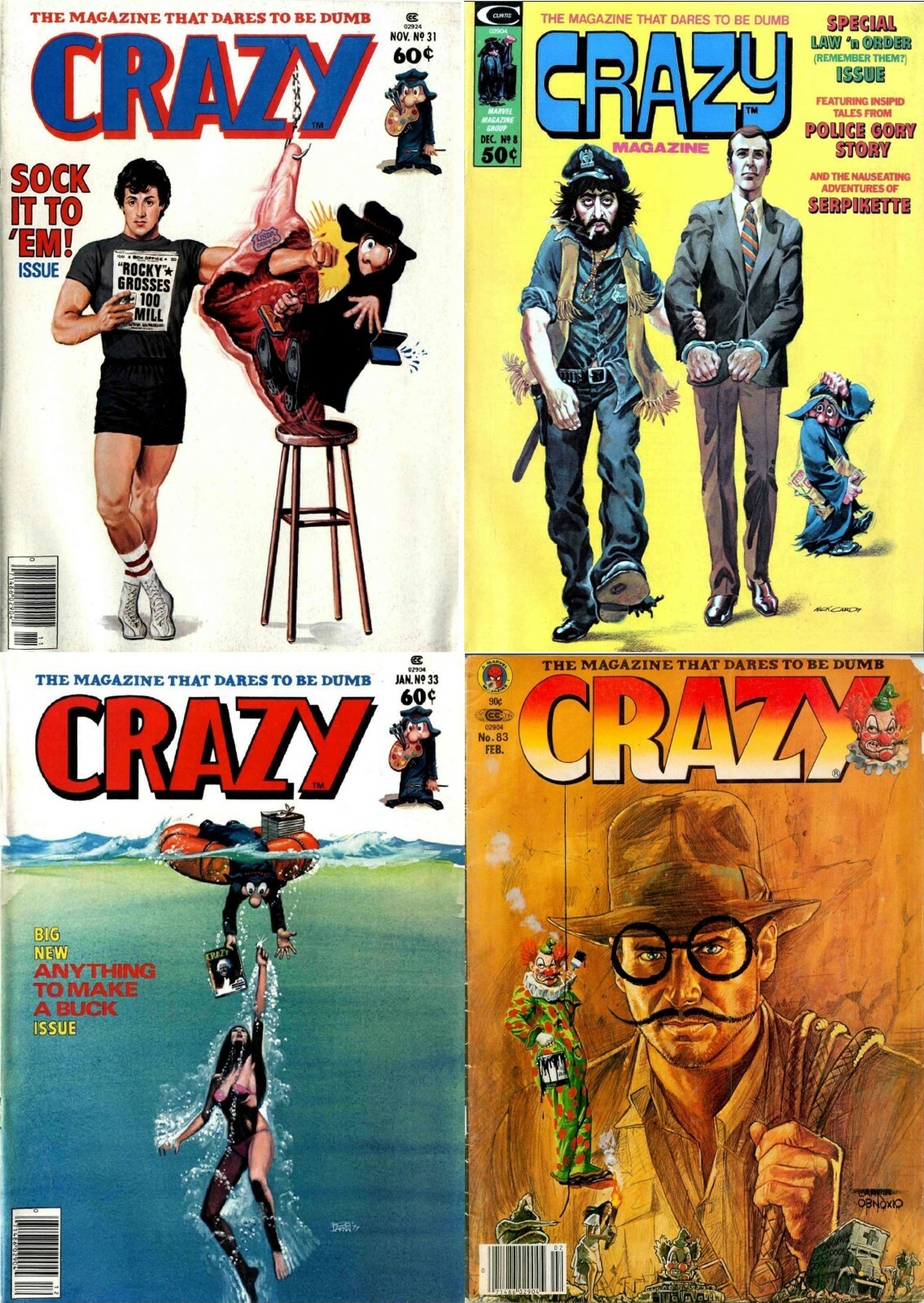 105 Old Issues of Crazy – Illustrated Satire Humor Funny Comics Magazines on DVD