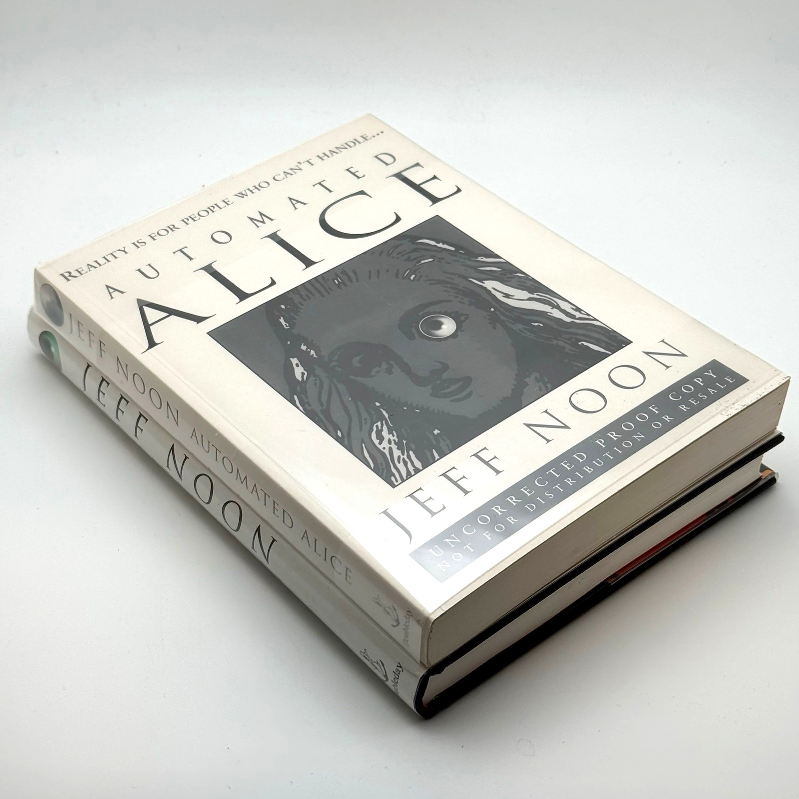 SIGNED – Automated Alice by Jeff Noon – 1st Ed HC 1996 + Proof Copy Lot ARC
