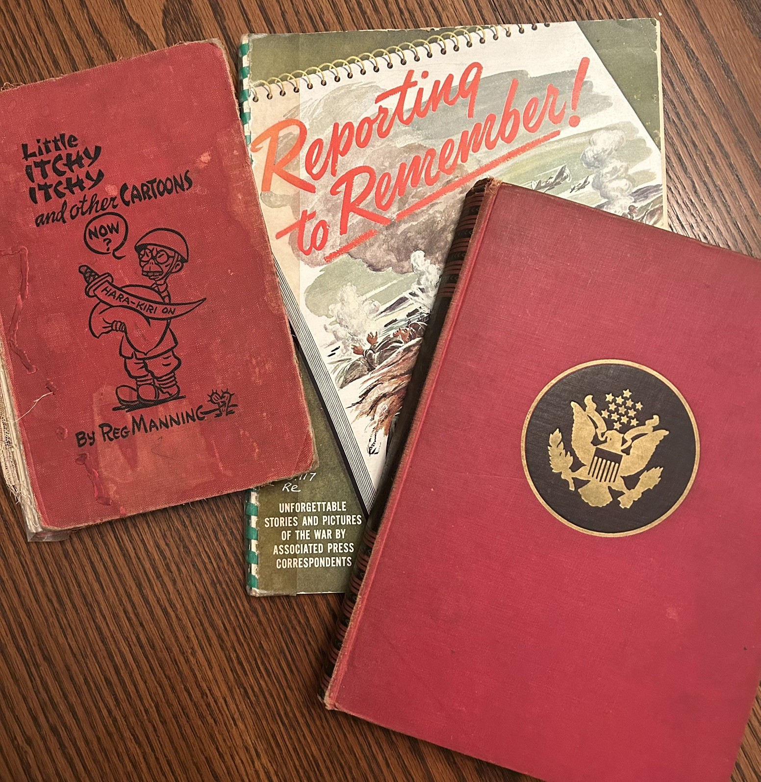Vintage set of three pre-owned World War II books published in 1944-45