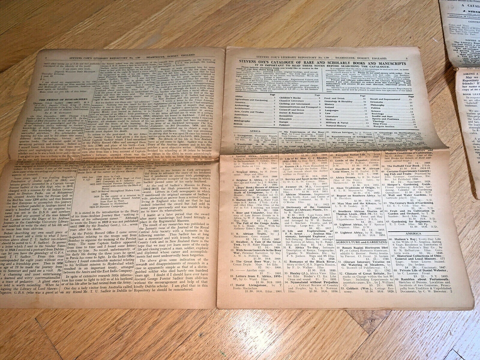 3-1959-1960 Issues THE LITERARY REPOSITORY – CATALOGUE-Rare Books & Manuscripts