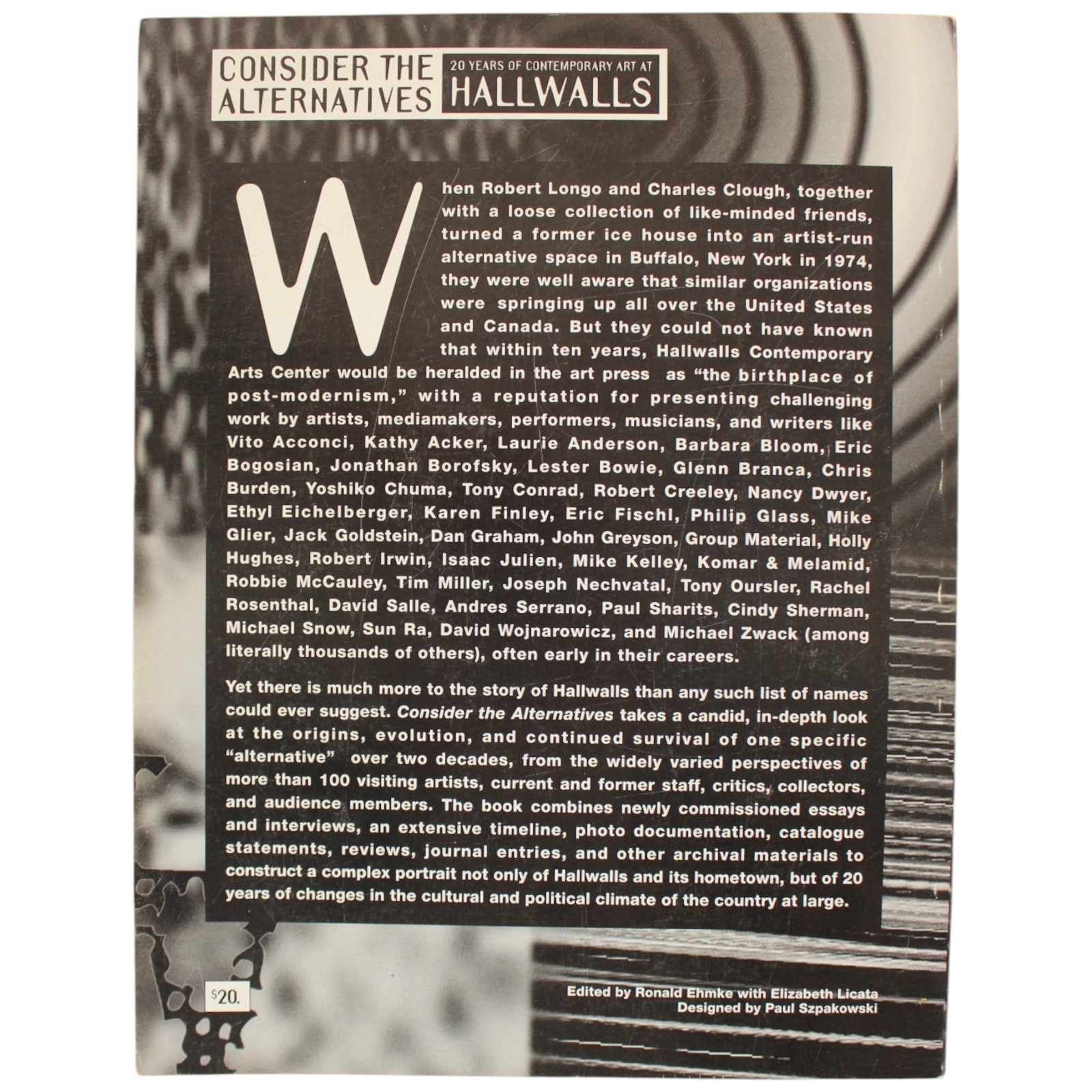 Hallwalls Buffalo Alternative Art Space History Sherman Longo Ehmke 1996