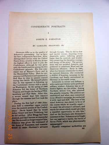Article: Confederate Portraits – Joseph E. Johnston