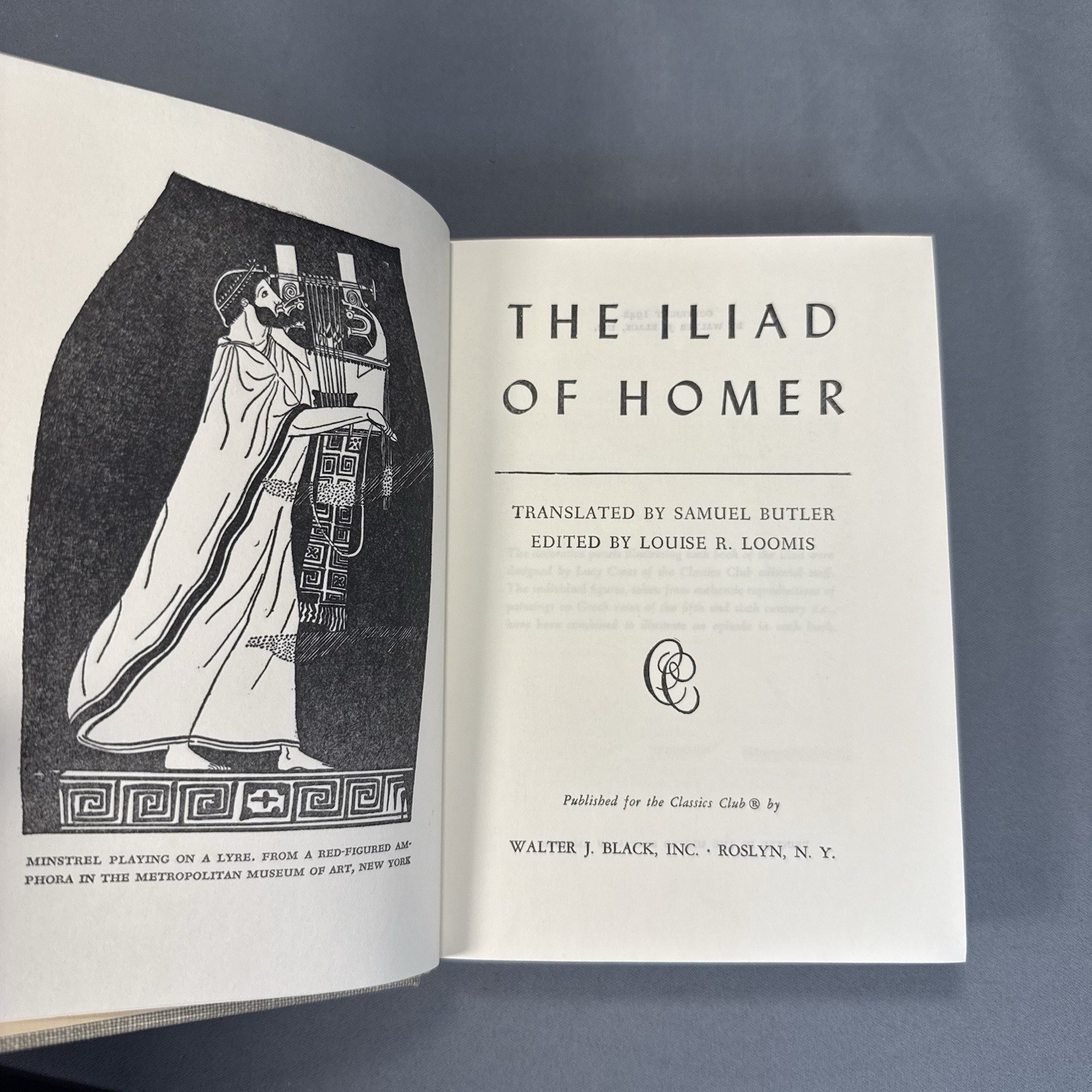 The Iliad of Homer 1942 Hardcover Classics Club