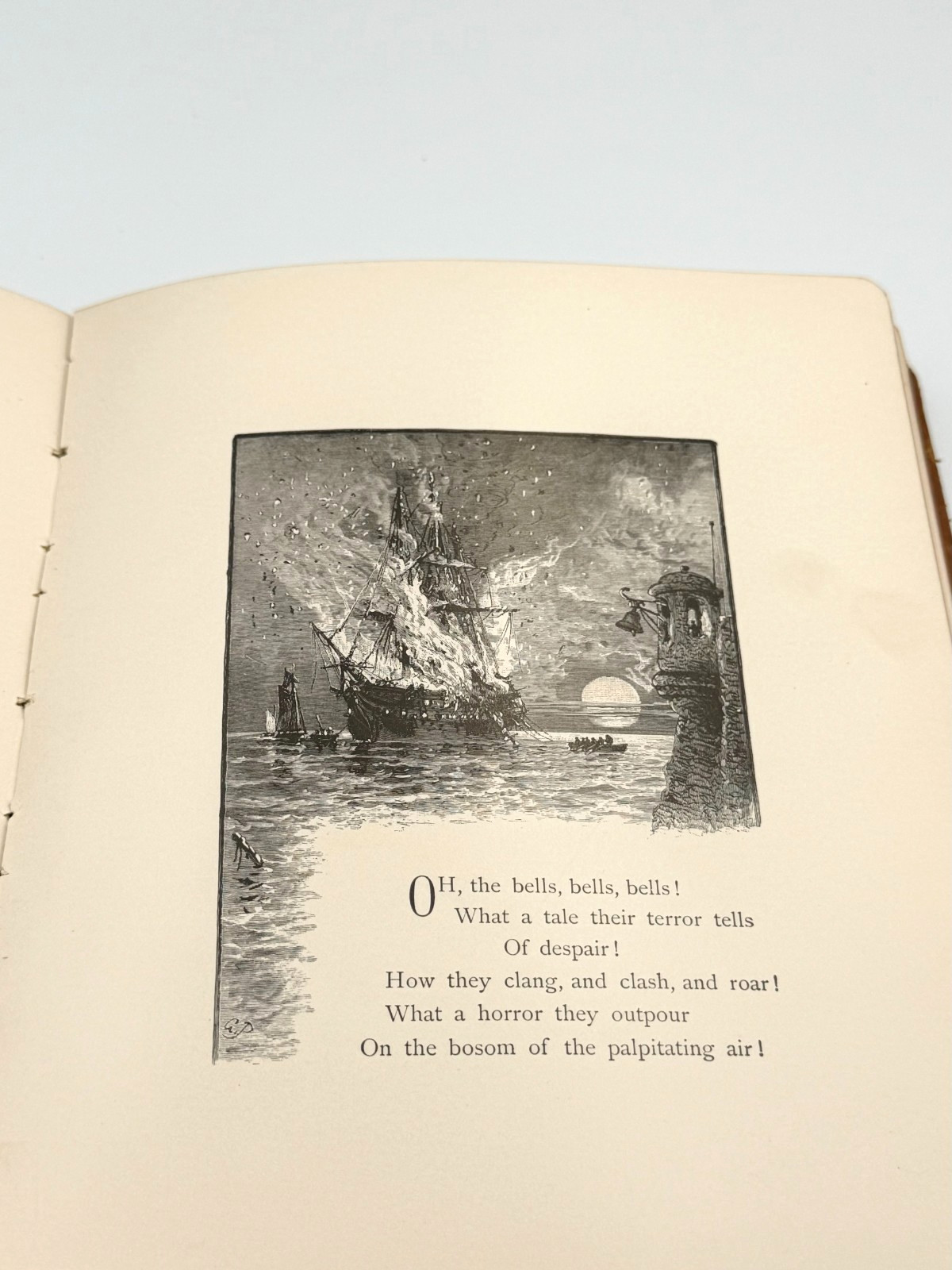 1881 Edgar Allan Poe The Bells, Porter & Coates, Embossed Leather, HTF