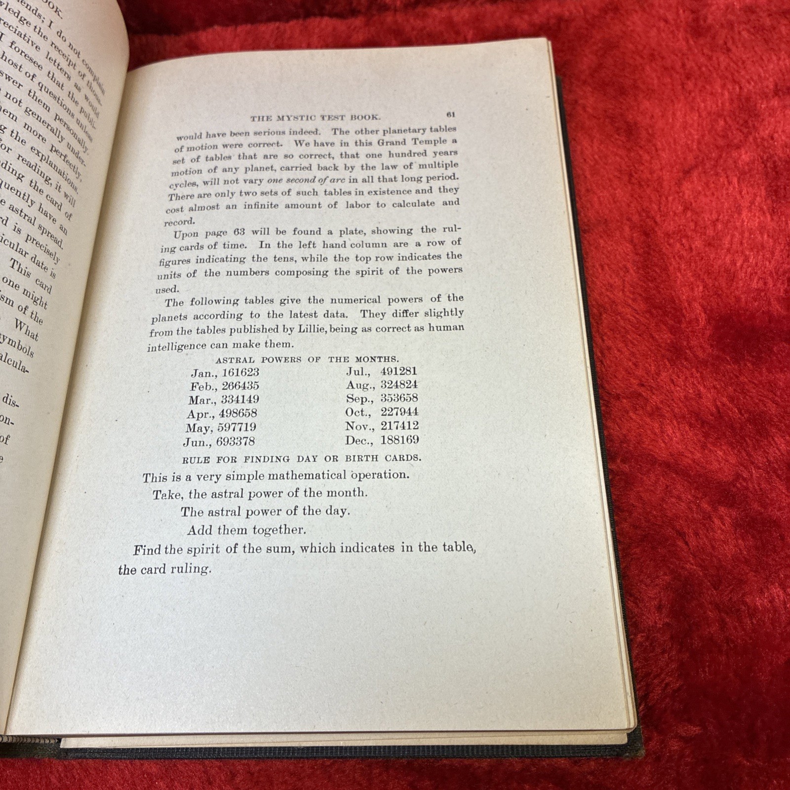 1919 MYSTIC TEST BOOK OR THE MAGIC OF THE CARDS – CARTOMANCY DIVINATION MAGICK