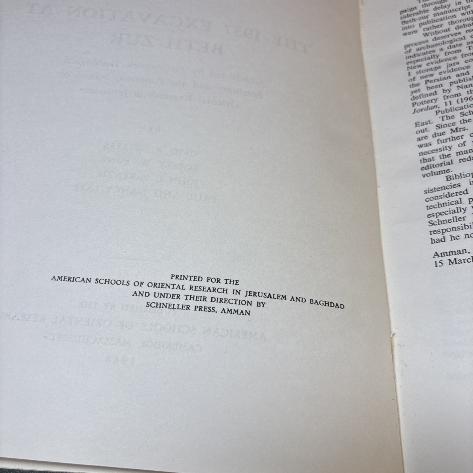 The 1957 Excavation at Beth-Zur Sellers Funk Lapp AASOR Vol 38 Archaeology 1968