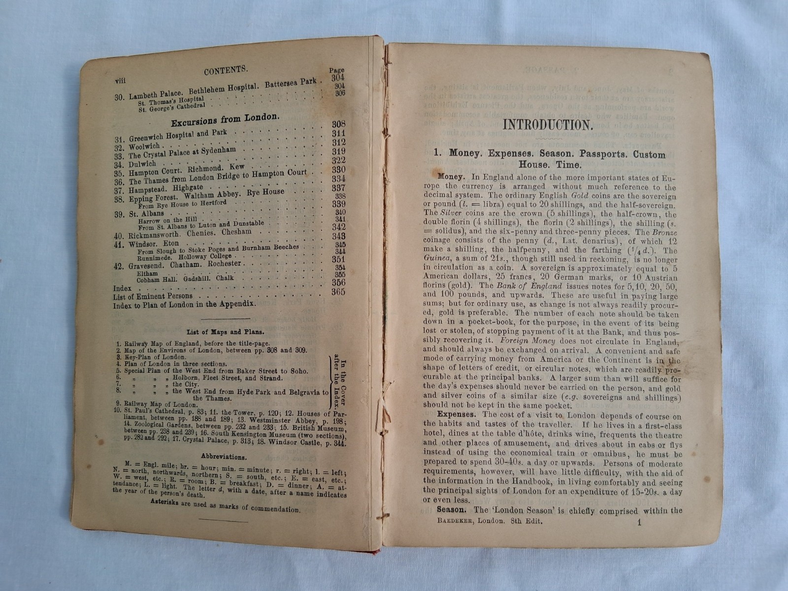 Baedeker’s London And Its Environs Antique Guide Book 1892 traveller