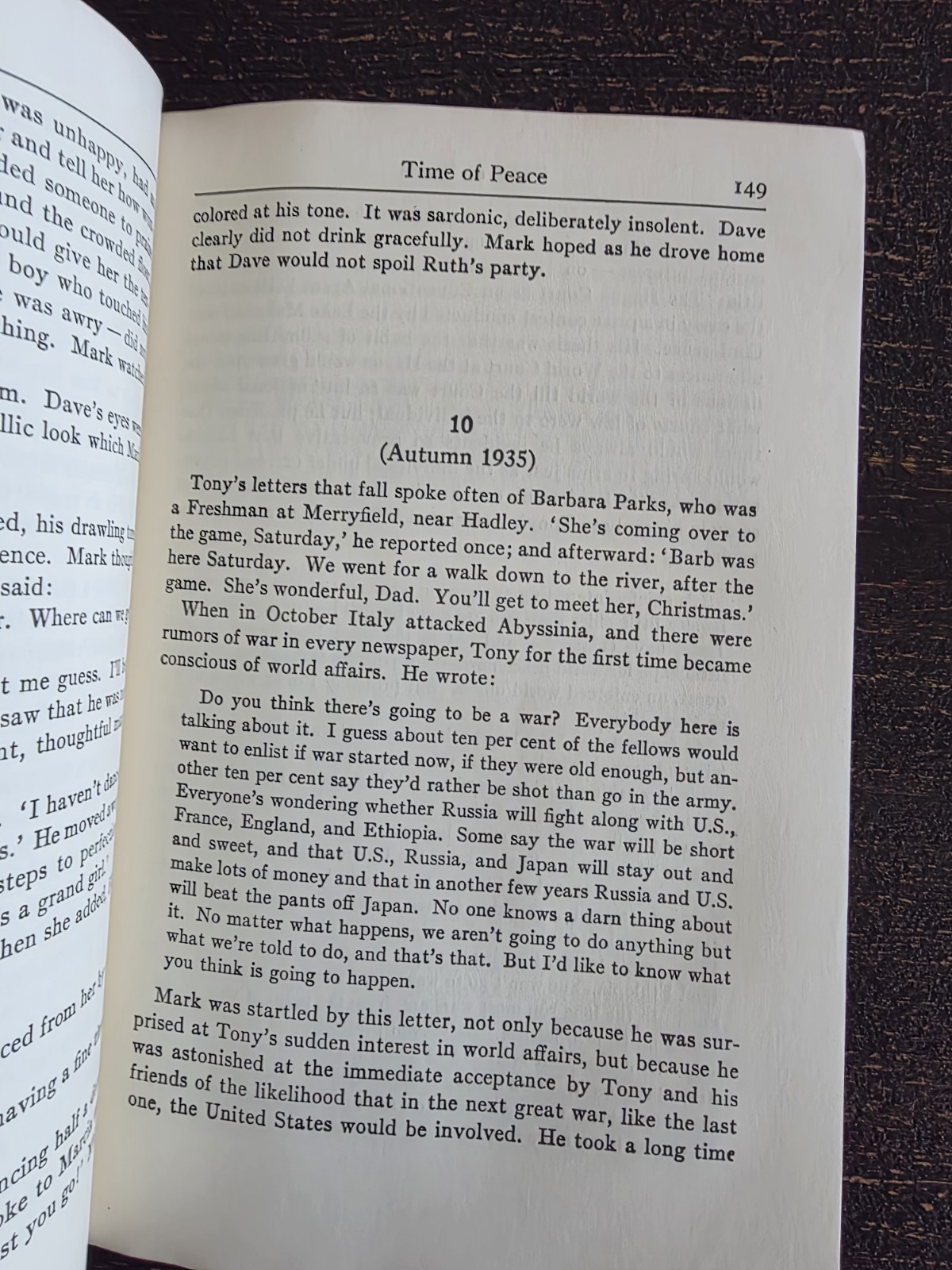 Time Of Peace By Ben Ames Williams (1942, Hardcover, GOOD, **VINTAGE**)