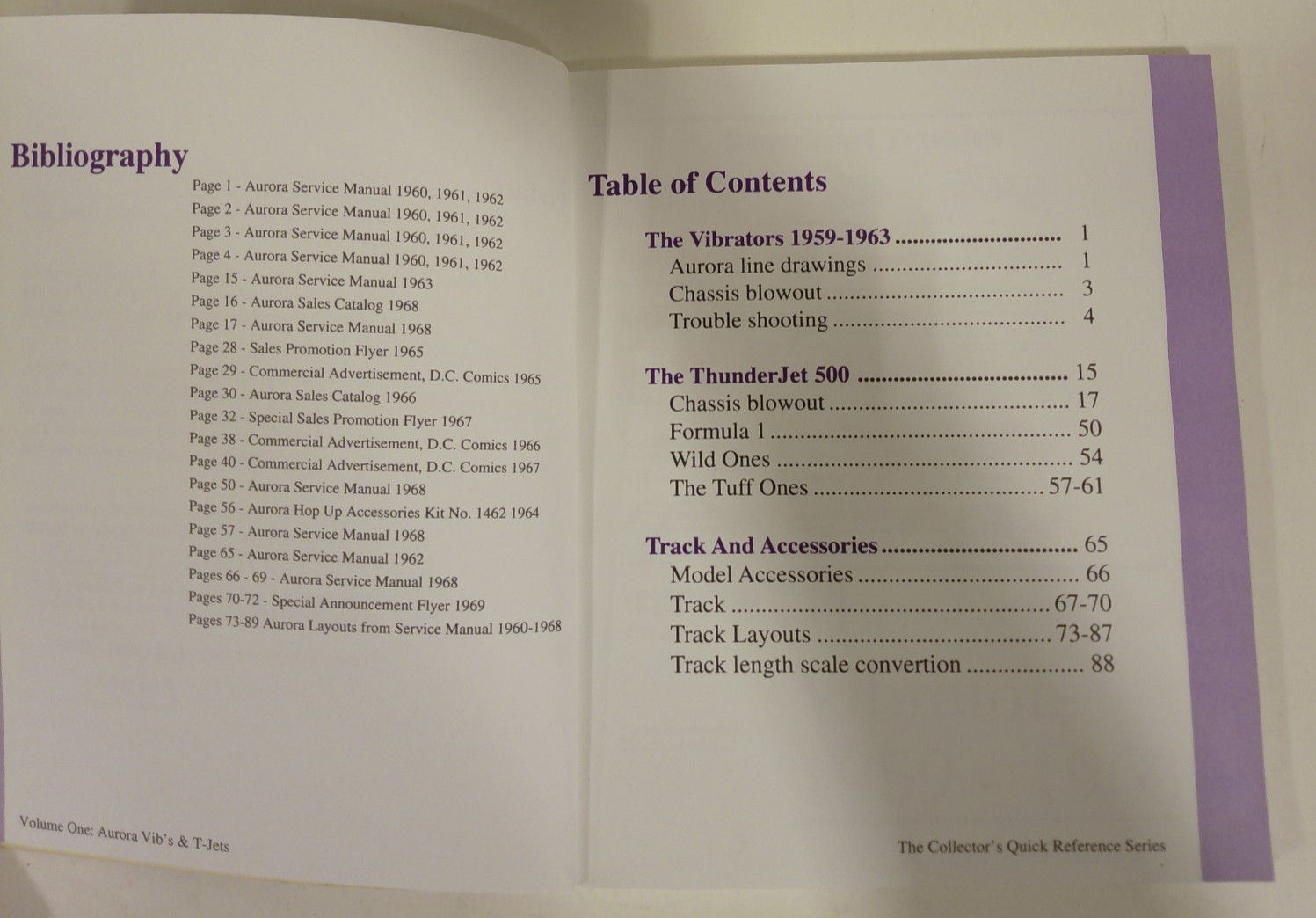 RARE The Collector’s Quick Reference Series Volume 1 Aurora Vibrators & T-Jets