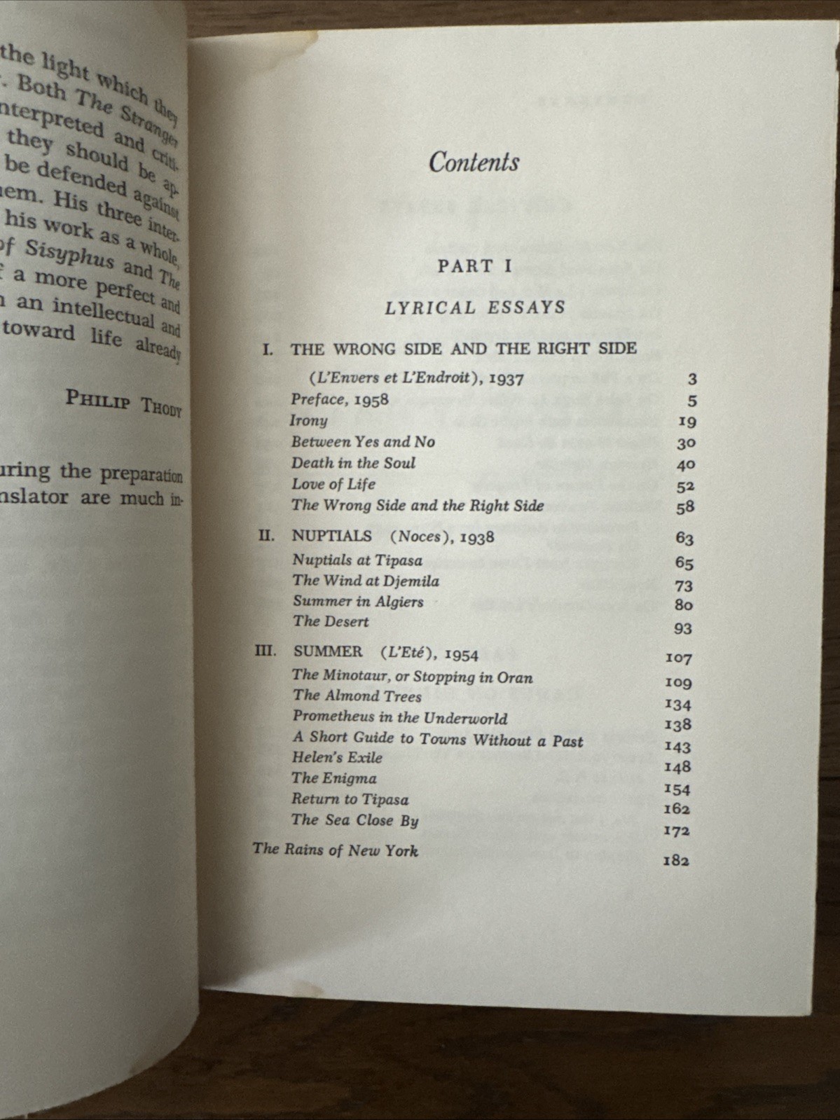 Lyrical & Critical Essays Albert Camus 1968 HARDCOVER BOOK Knopf