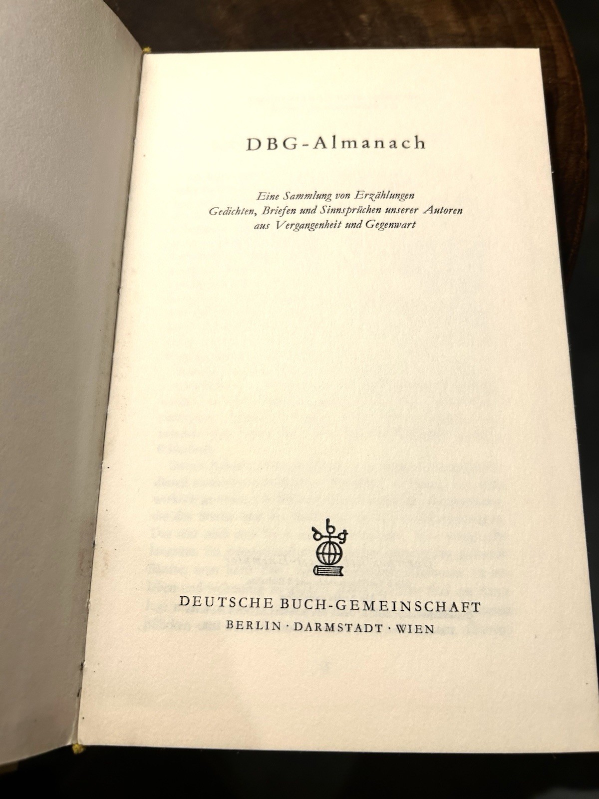 Vintage 1956 German Book Almanac DBG Lese-Exemplar Goethe Thomas Mann Rare