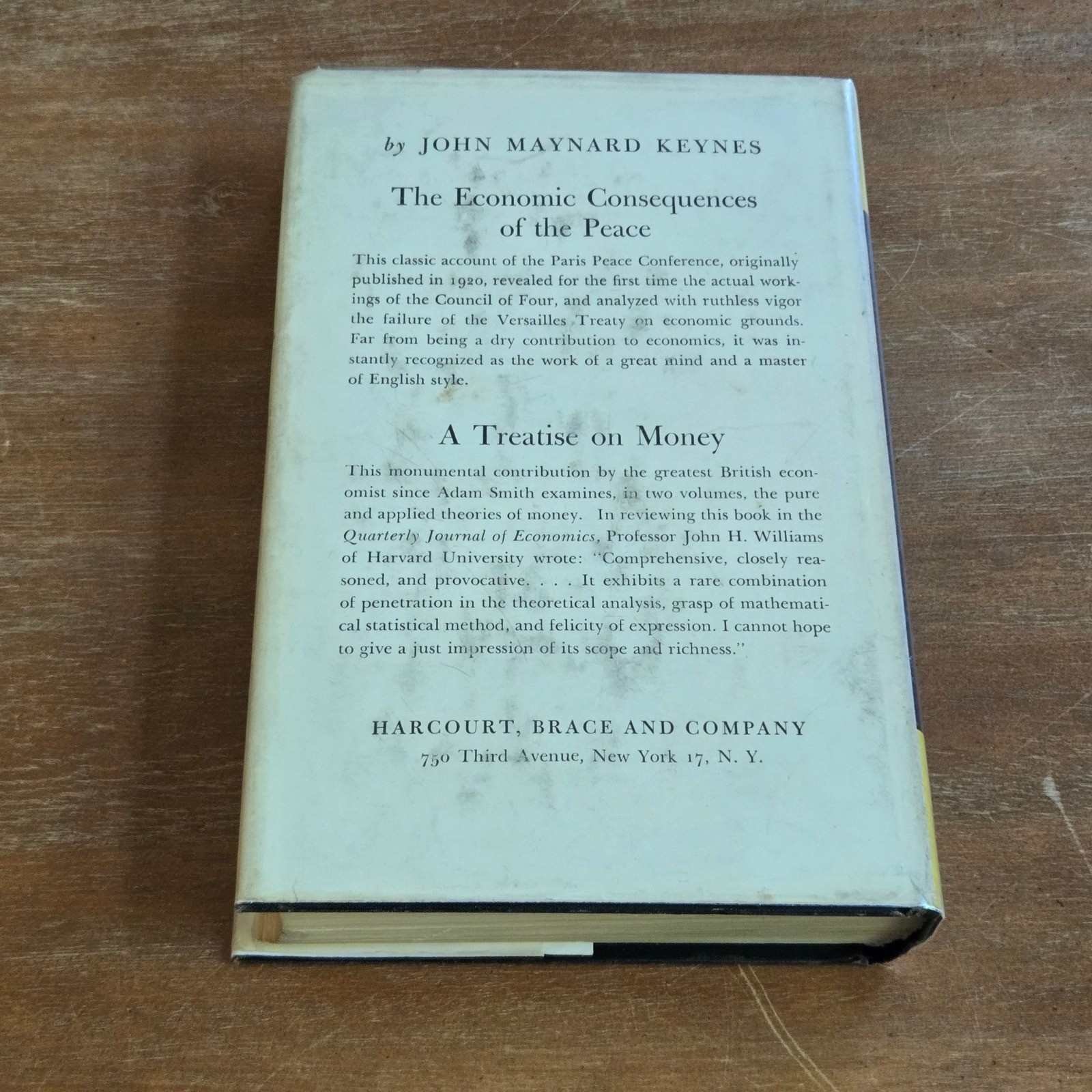 Harcourt Brace General Theory Employment Interest Money Keynes Hardcover Good DJ