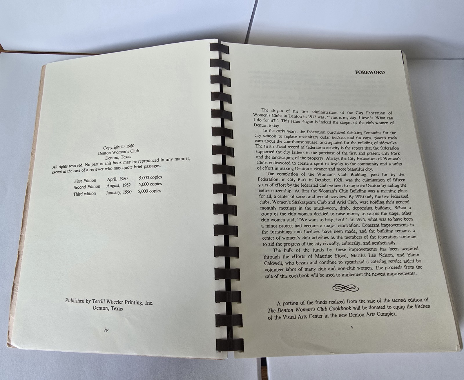 1st Ed 1980 Vintage Cookbook The Denton Woman’s Club Texas