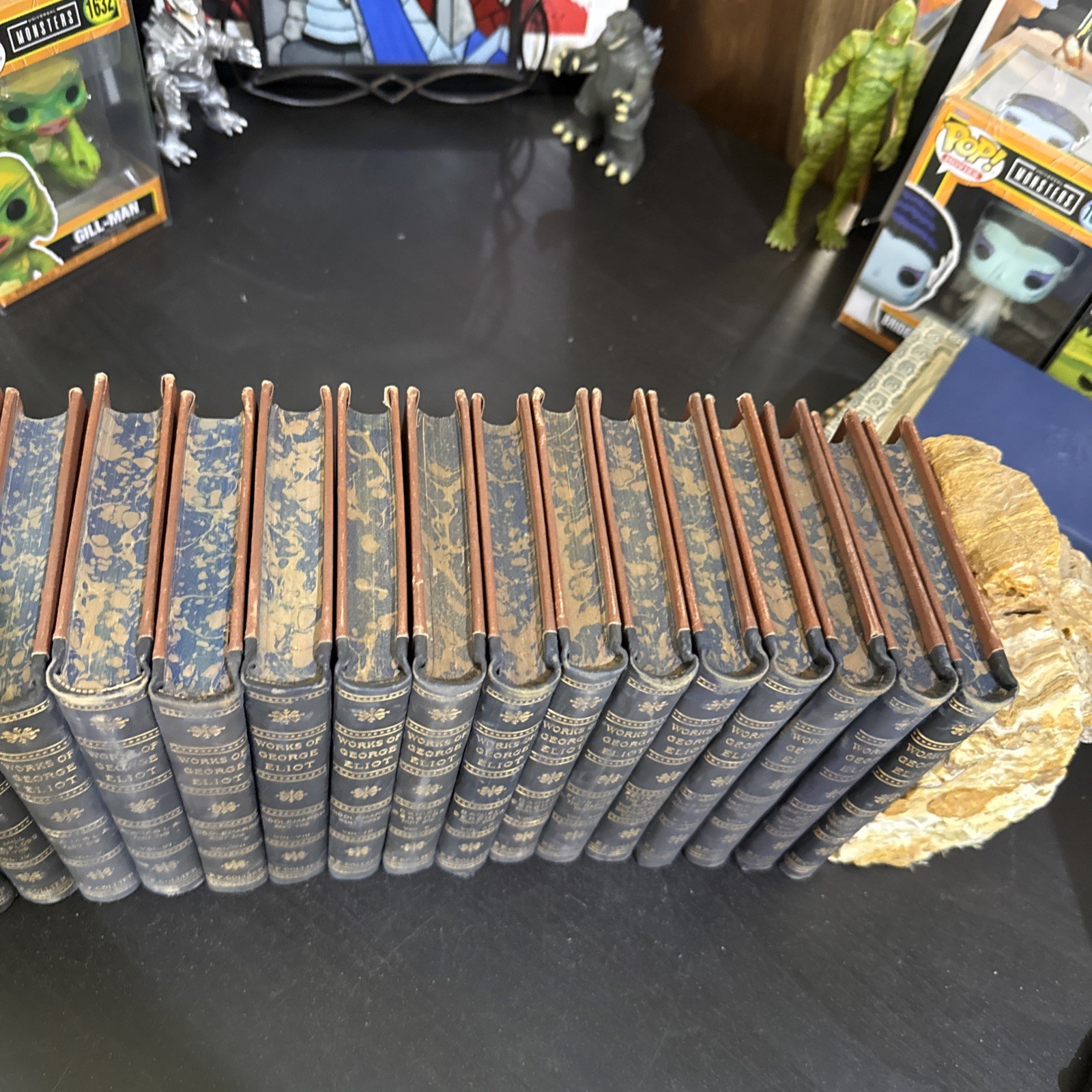 WORKS of GEORGE ELIOT c. 1900 Complete 18 Volume Set P.F. Collier HC Leather