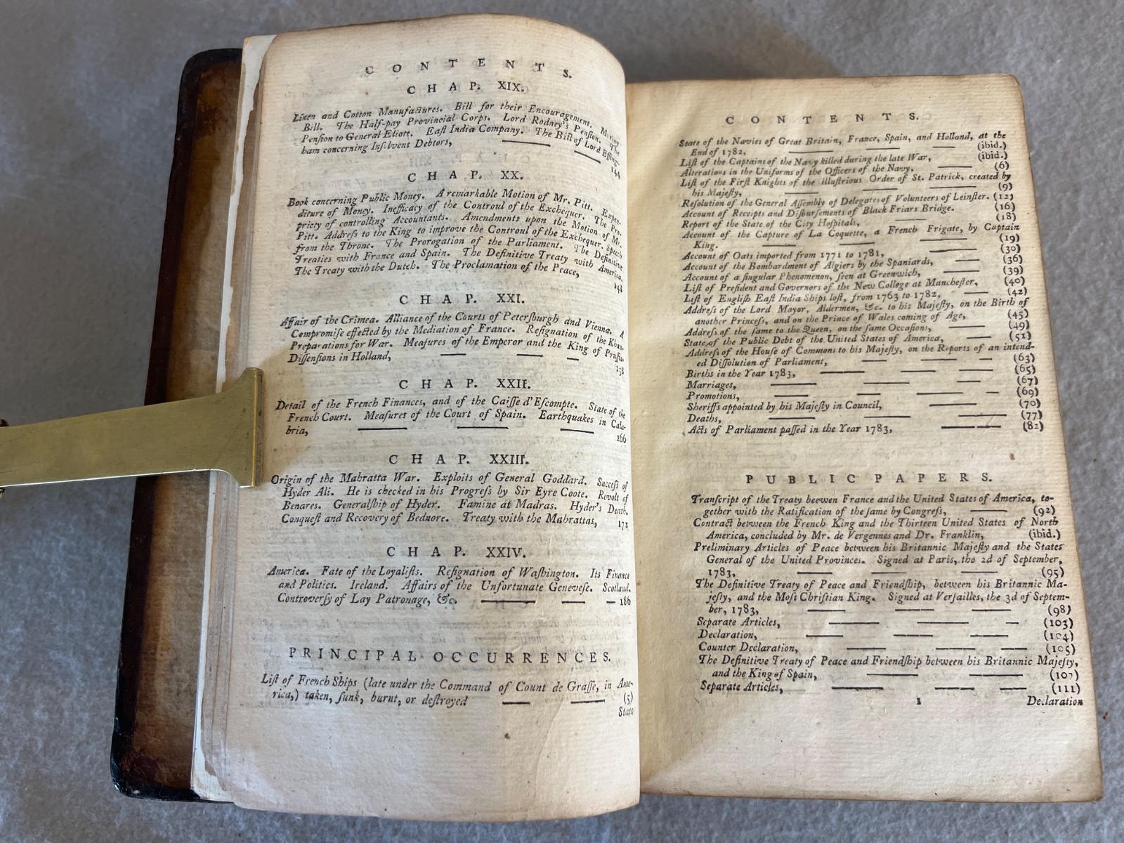 Antique American History Book Annual Register 1783 Paris Treaty Washington 1784