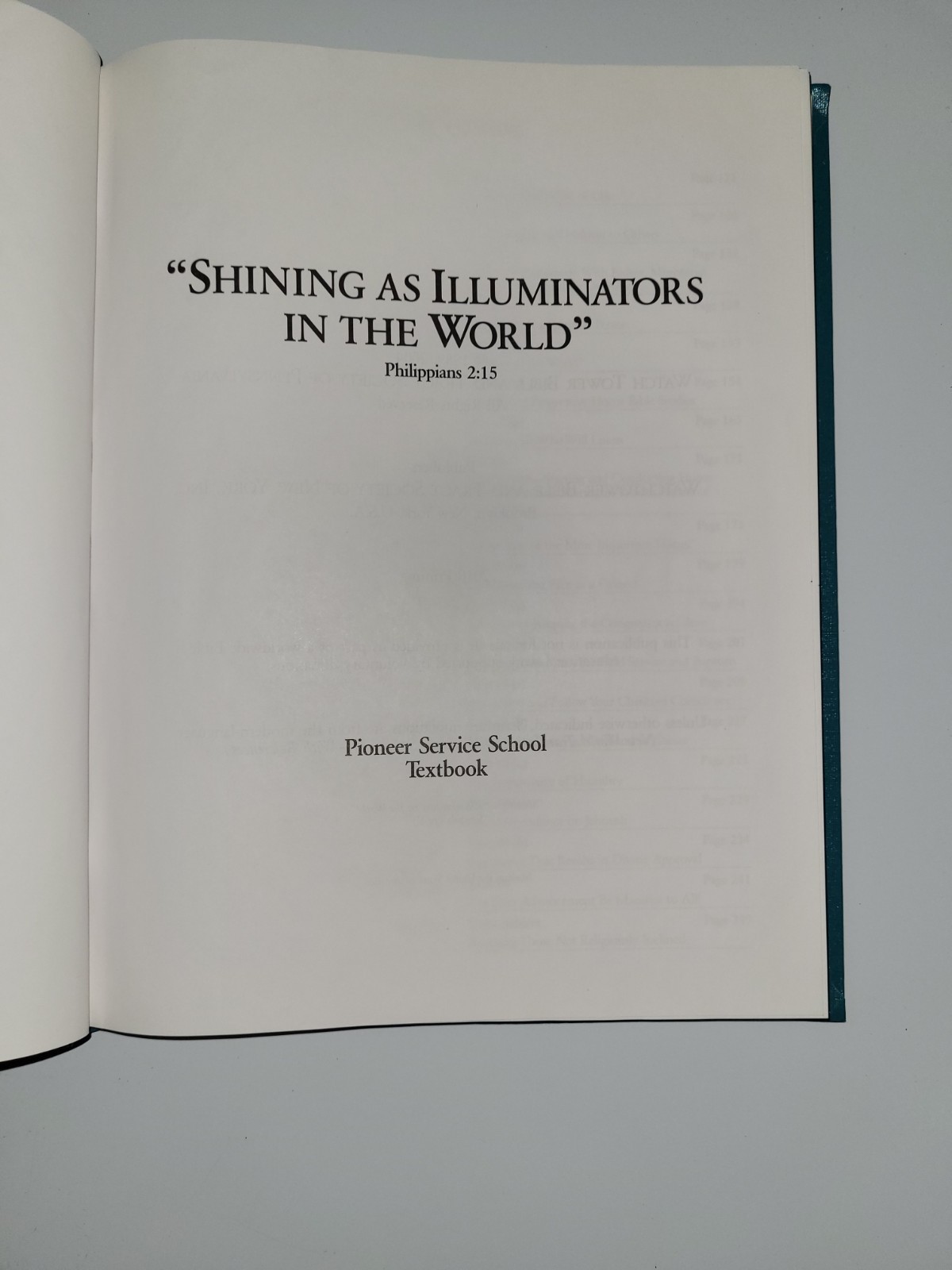 Shining As Illuminators In The World 2010 Edition Watchtower Pioneer Book
