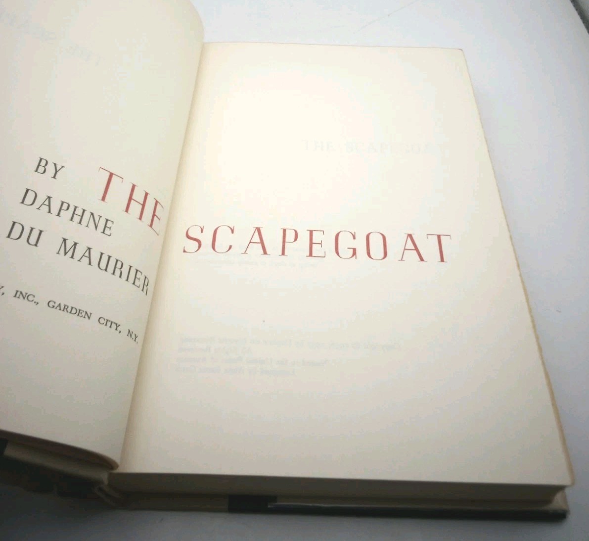 Daphne Du Maurier The Scapegoat 1957 Doubleday Hardcover Dust Jacket
