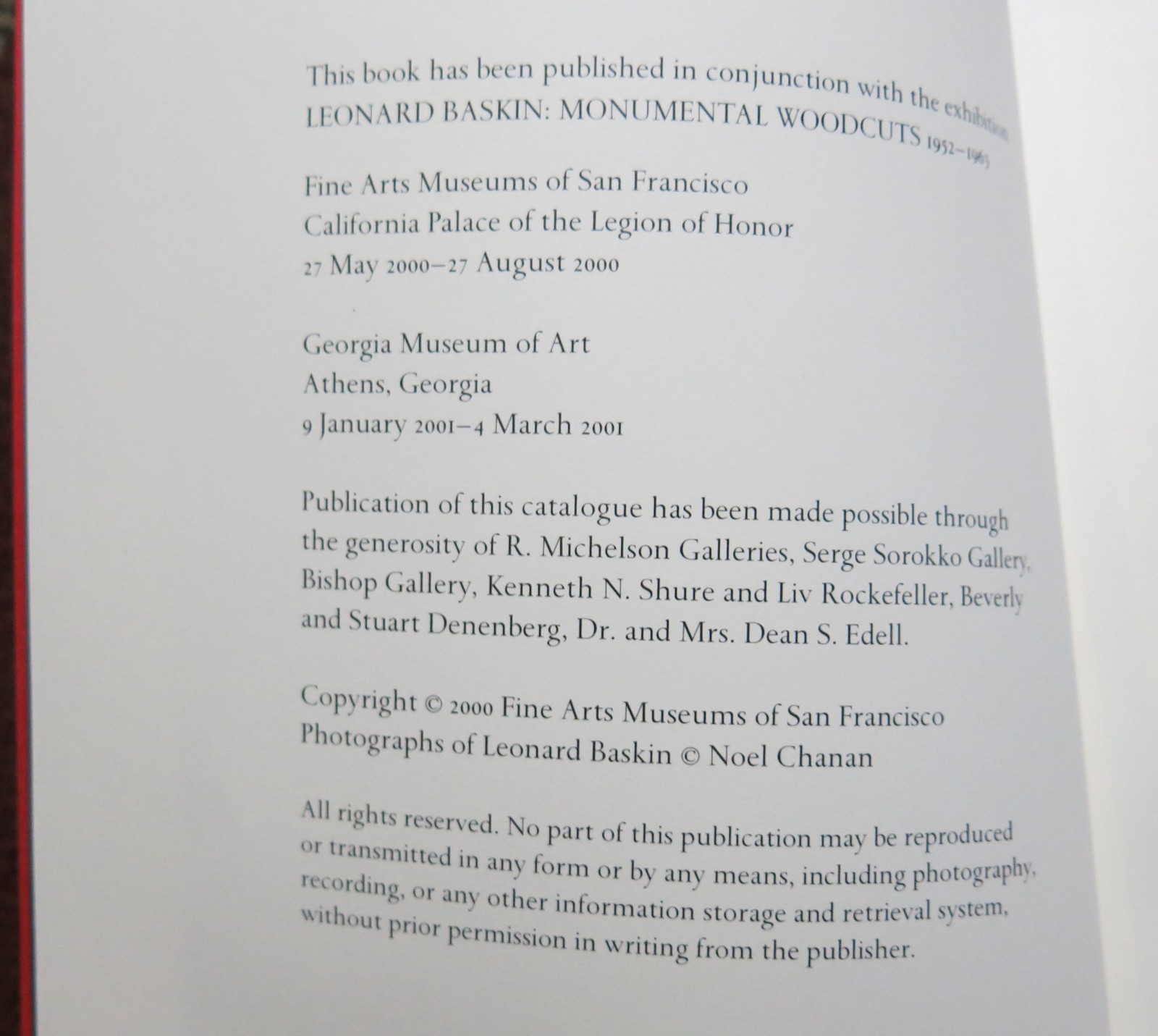LEONARD BASKIN – MONUMENTAL WOODCUTS 1952-1963 Softcover Catalog
