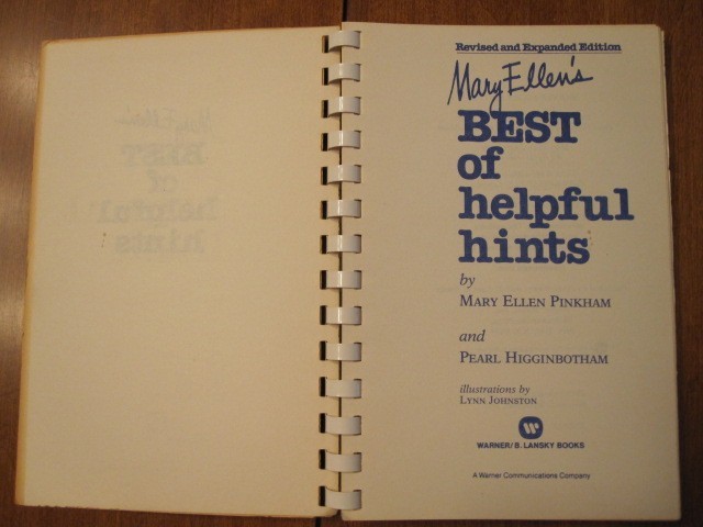 VINTAGE 1980 MARY ELLEN’S BEST OF HELPFUL HINTS SPIRAL BOOK 125 PAGES
