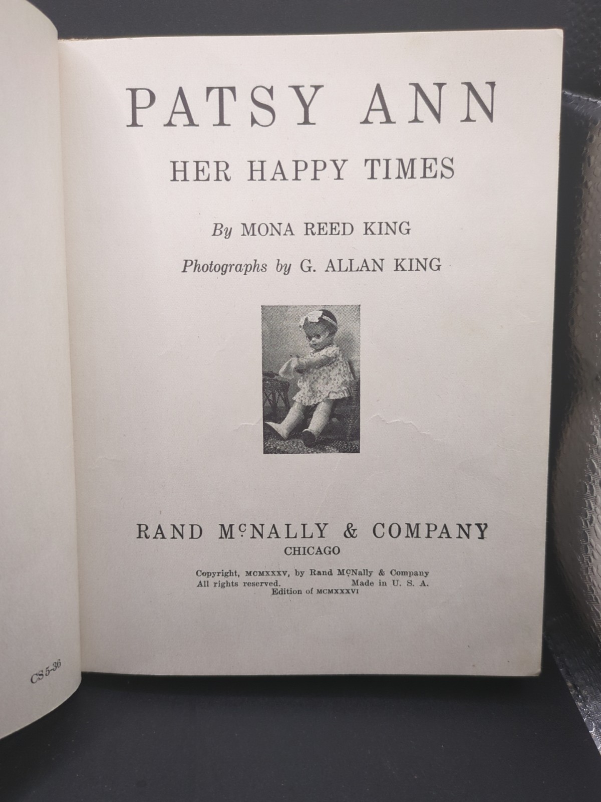 VTG 1936 Patsy Ann Book Her Happy Times by Mona Reed King *FREE SHIPPING* HC