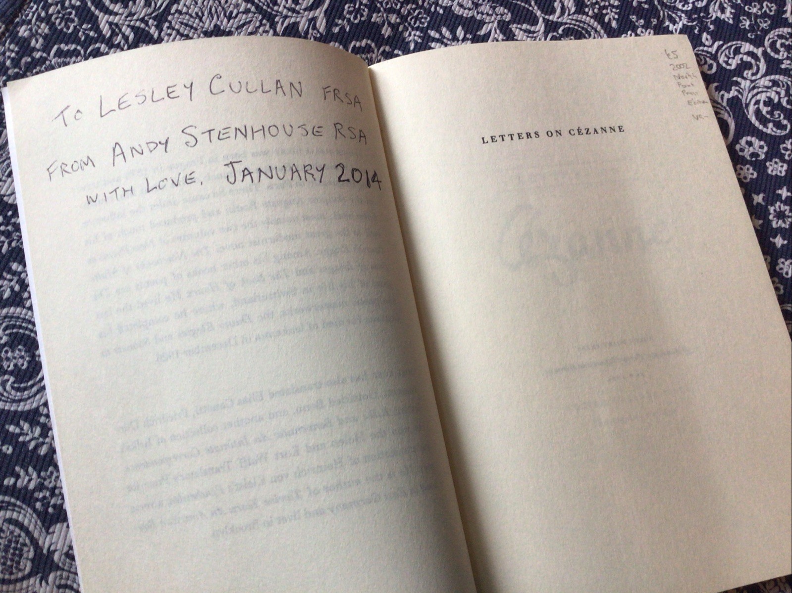 Letters On Cézanne, by Rainer Maria Rilke, 2002