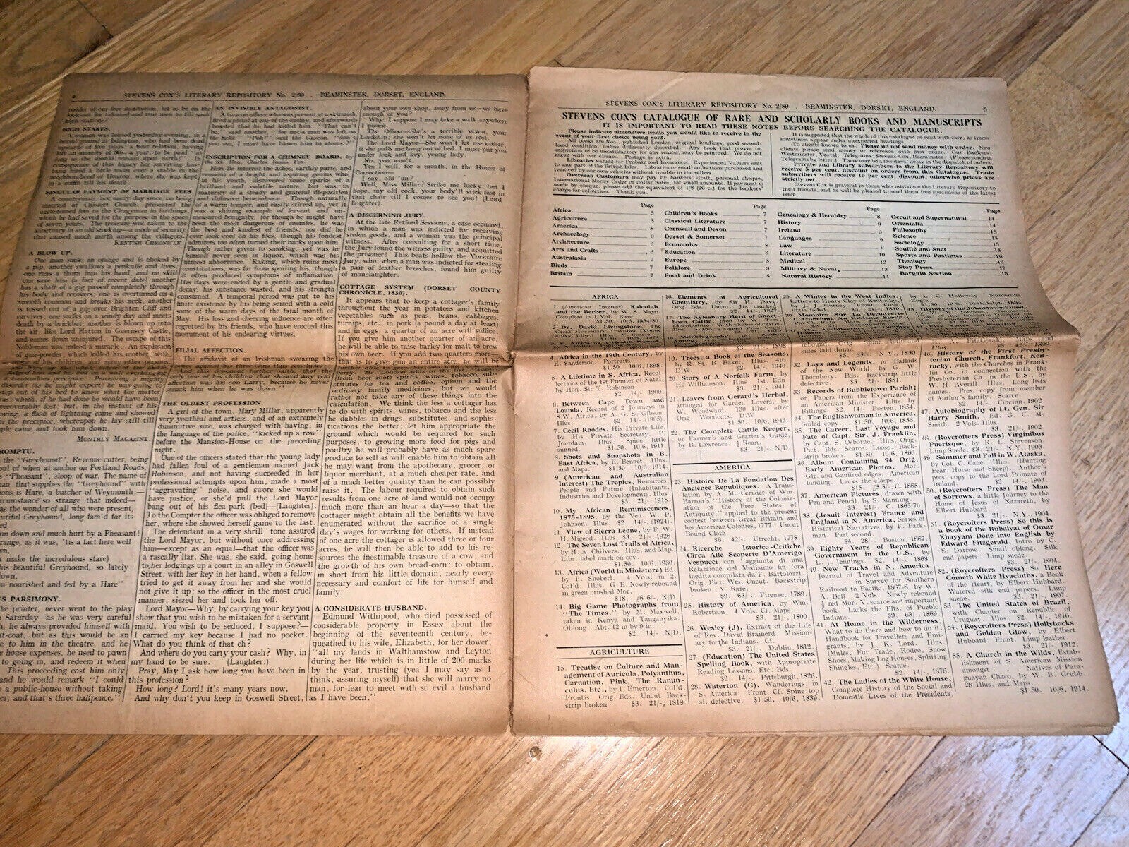 3-1959-1960 Issues THE LITERARY REPOSITORY – CATALOGUE-Rare Books & Manuscripts