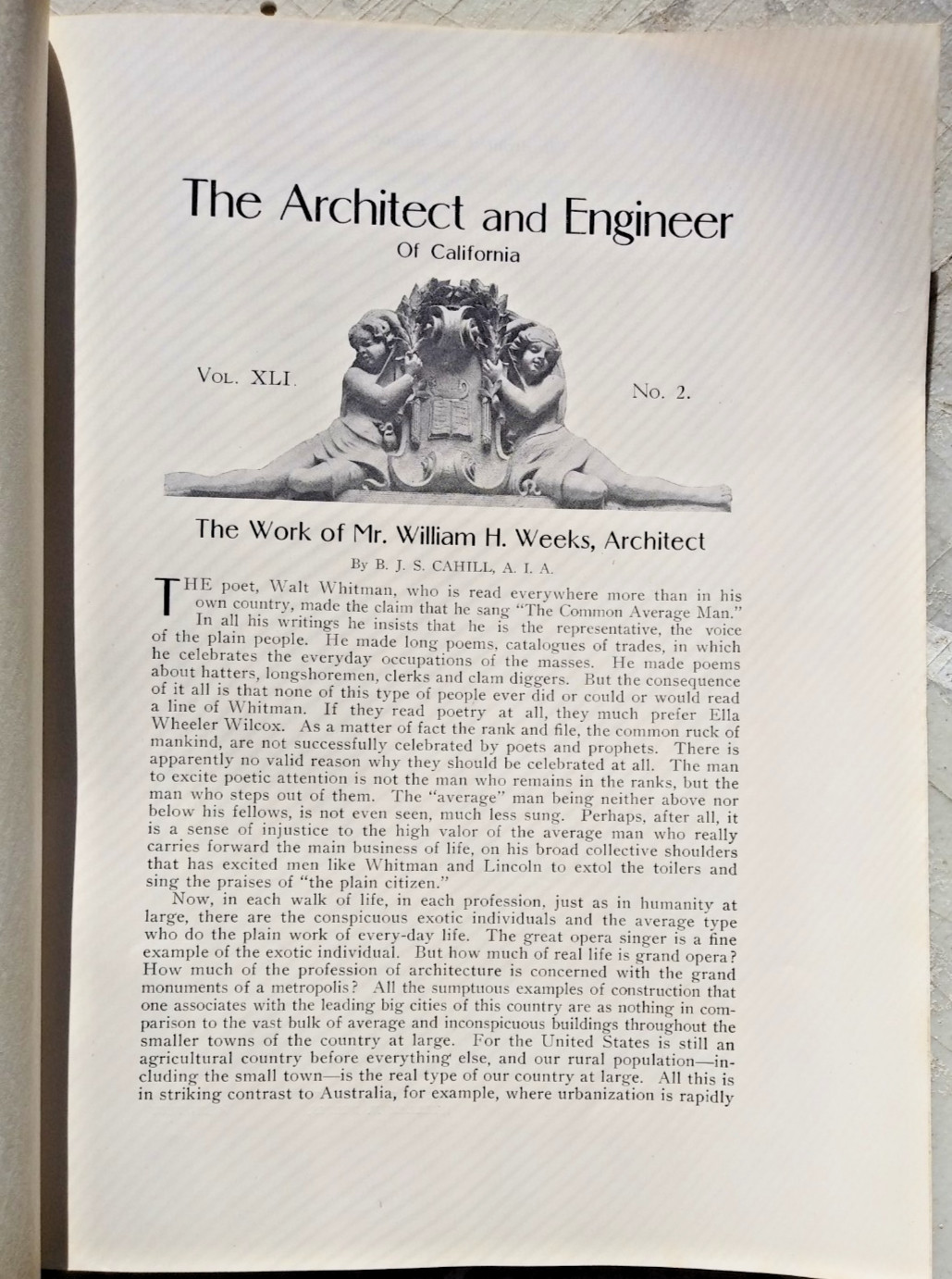 Architect & Engineer of California 1915 May the Work of William Weeks