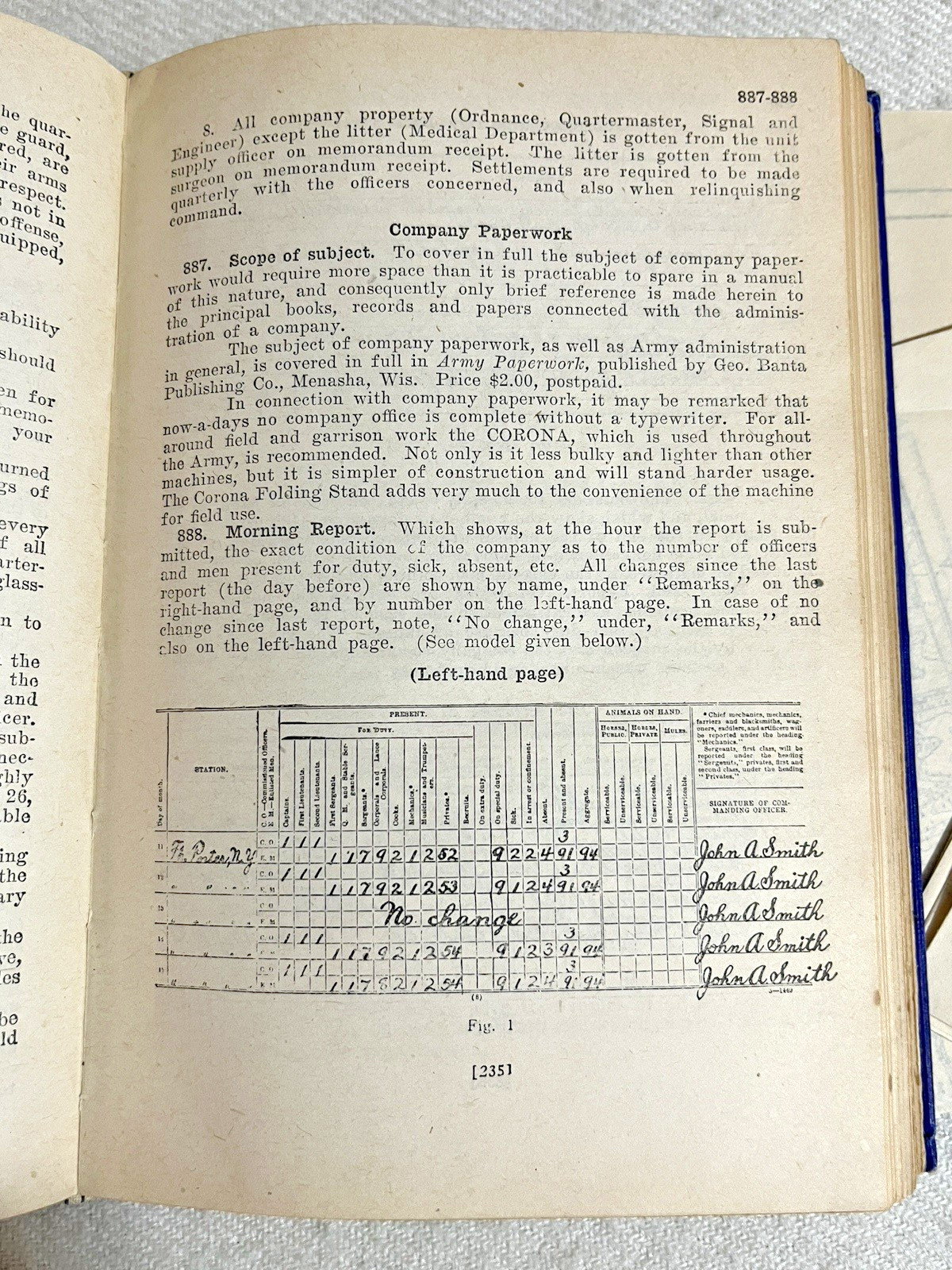 Manual of Military Training – 1917 + 3 MAPS by Major James A. Moss