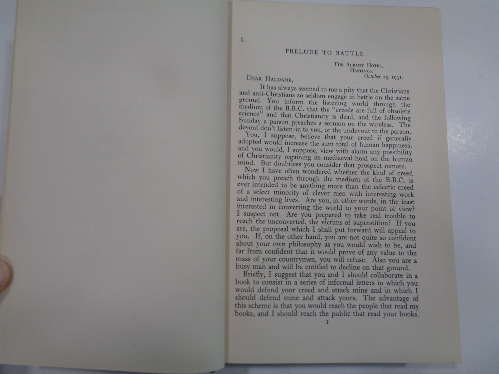 Science & The Supernatural: Arnold Lunn & J. B. S. Haldane 1935 Creation Debate