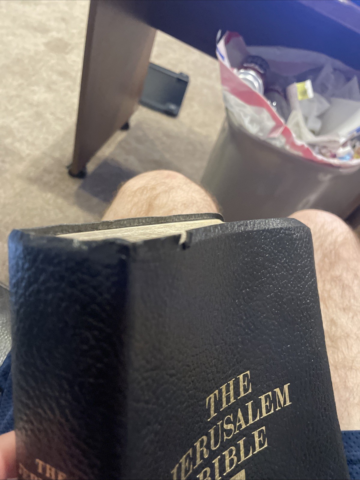 The Jerusalem Bible 1966 Doubleday Alexander Jones Black Softcover Faux Leather