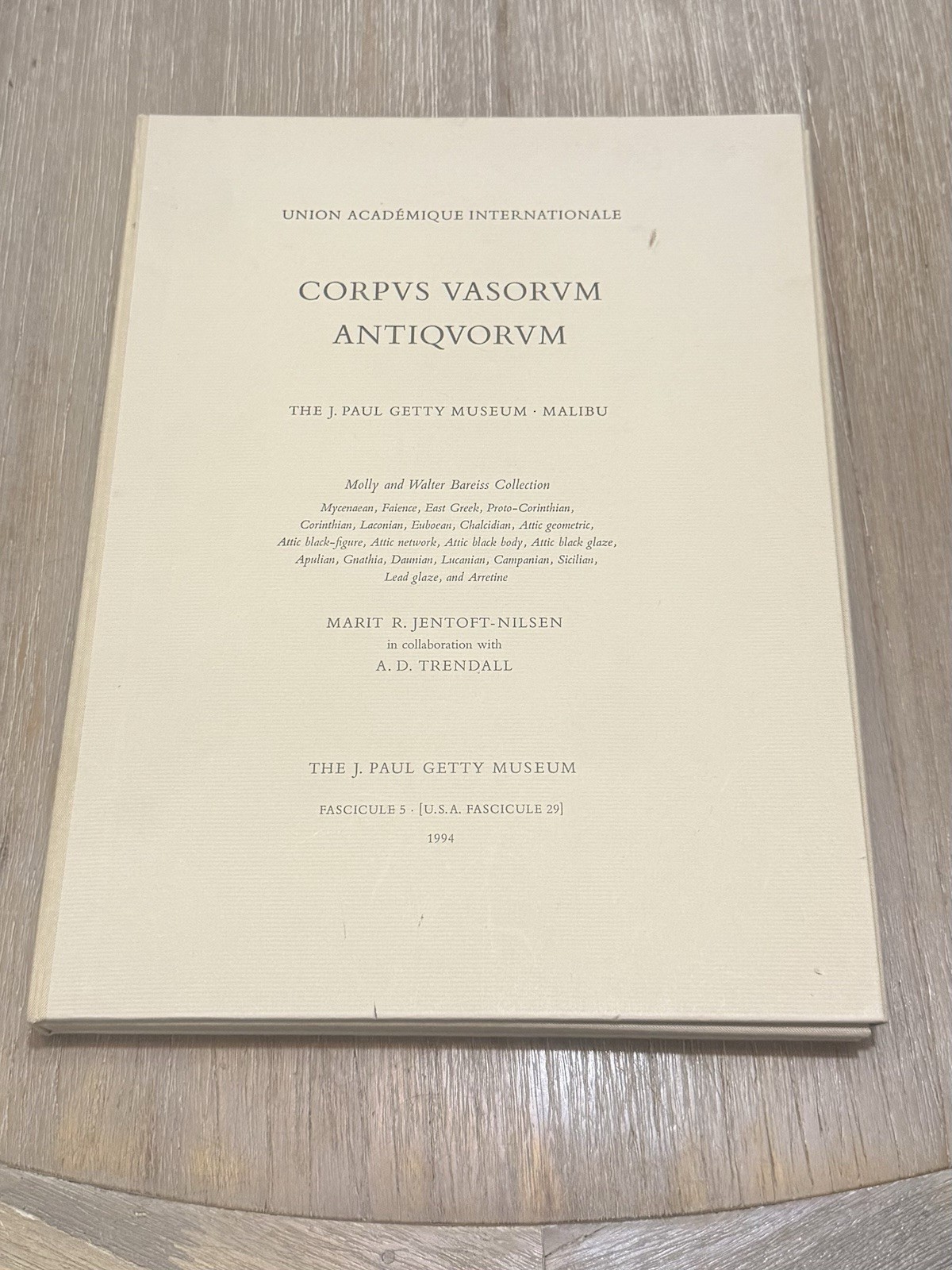 CORPVS VASORVM ANTIQVORVM 1994 / Getty Museum