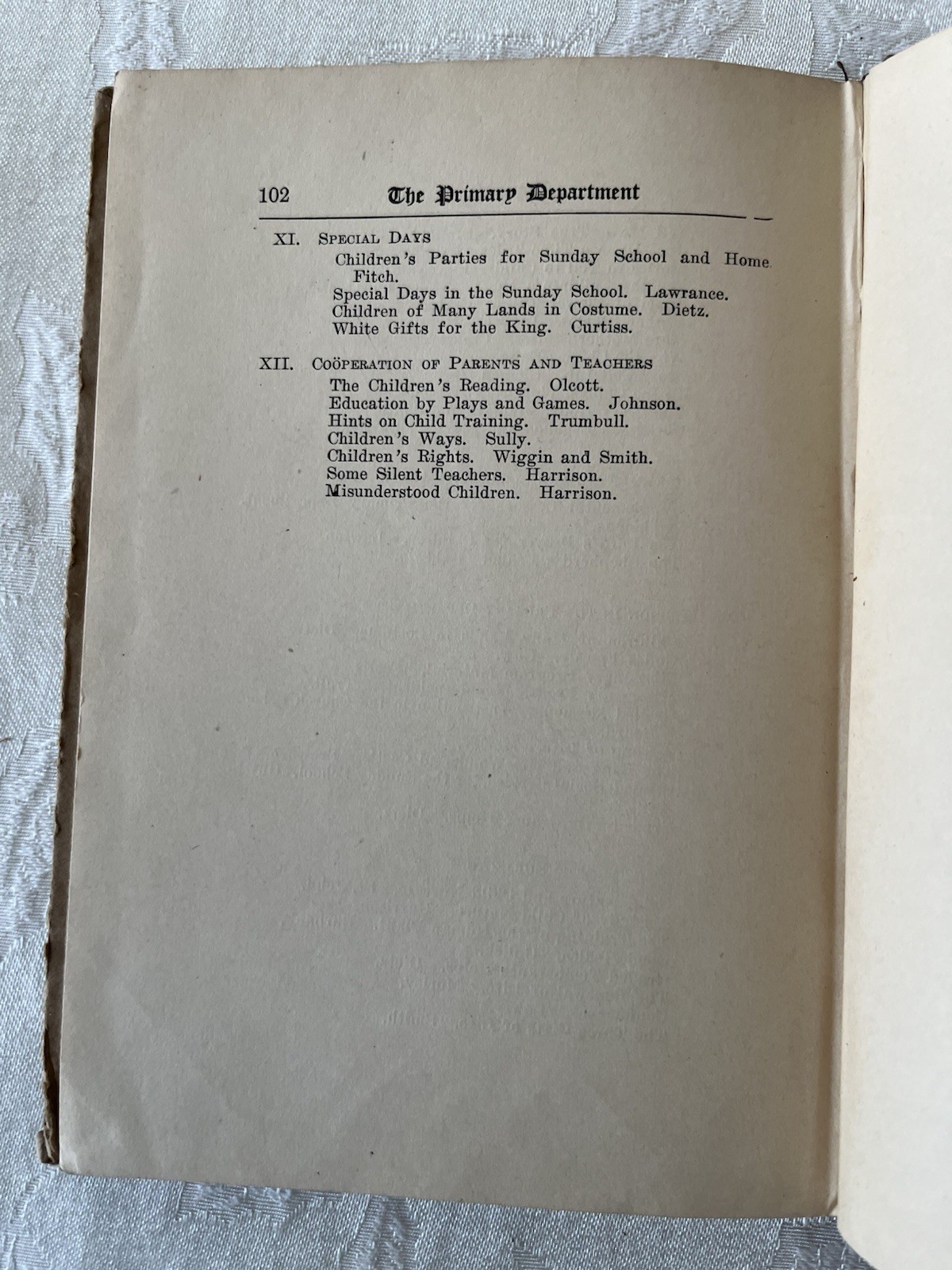 The Primary Department by Phebe Curtiss School Teaching Child Book Antique 1920