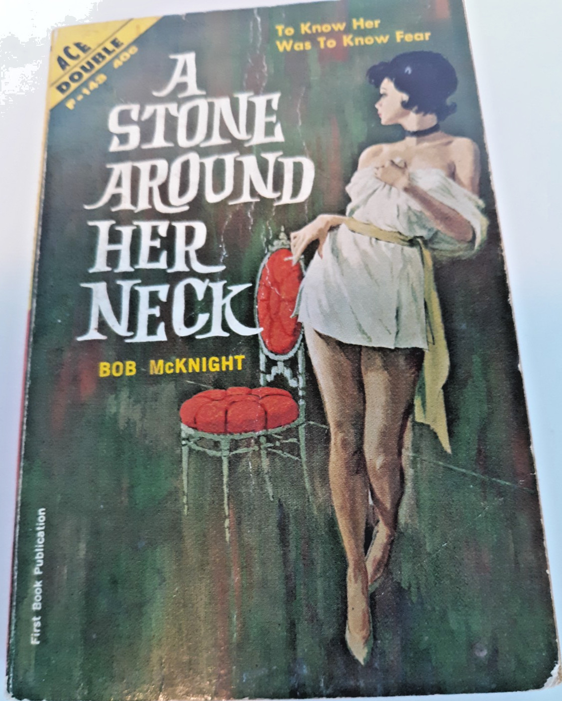 Ace double pulp thriller paperback Stone Around her Neck & End of a Big Wheel