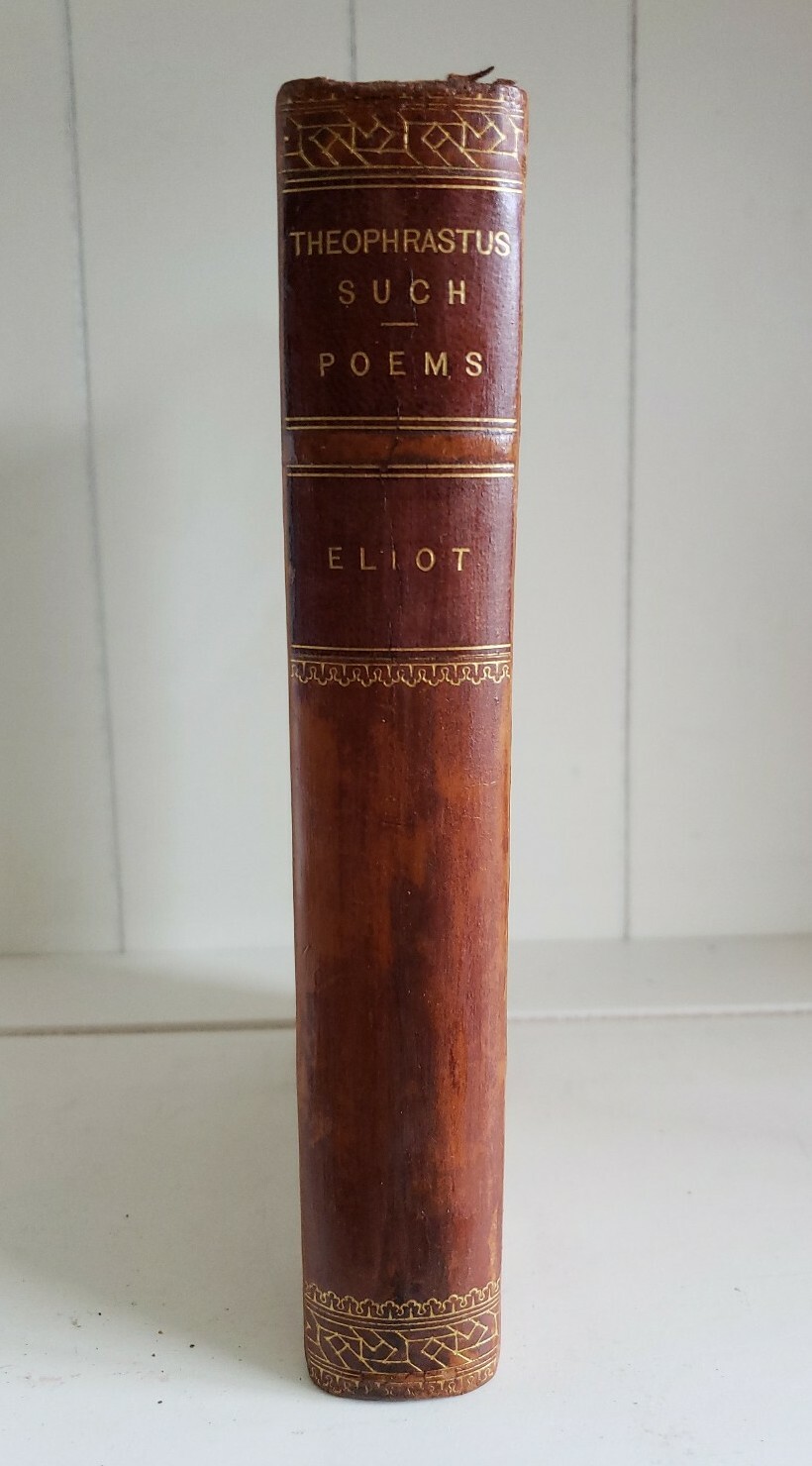 Theophrastus Such, Jubal etc George Eliot Antique 1893 Victorian Leather Classic