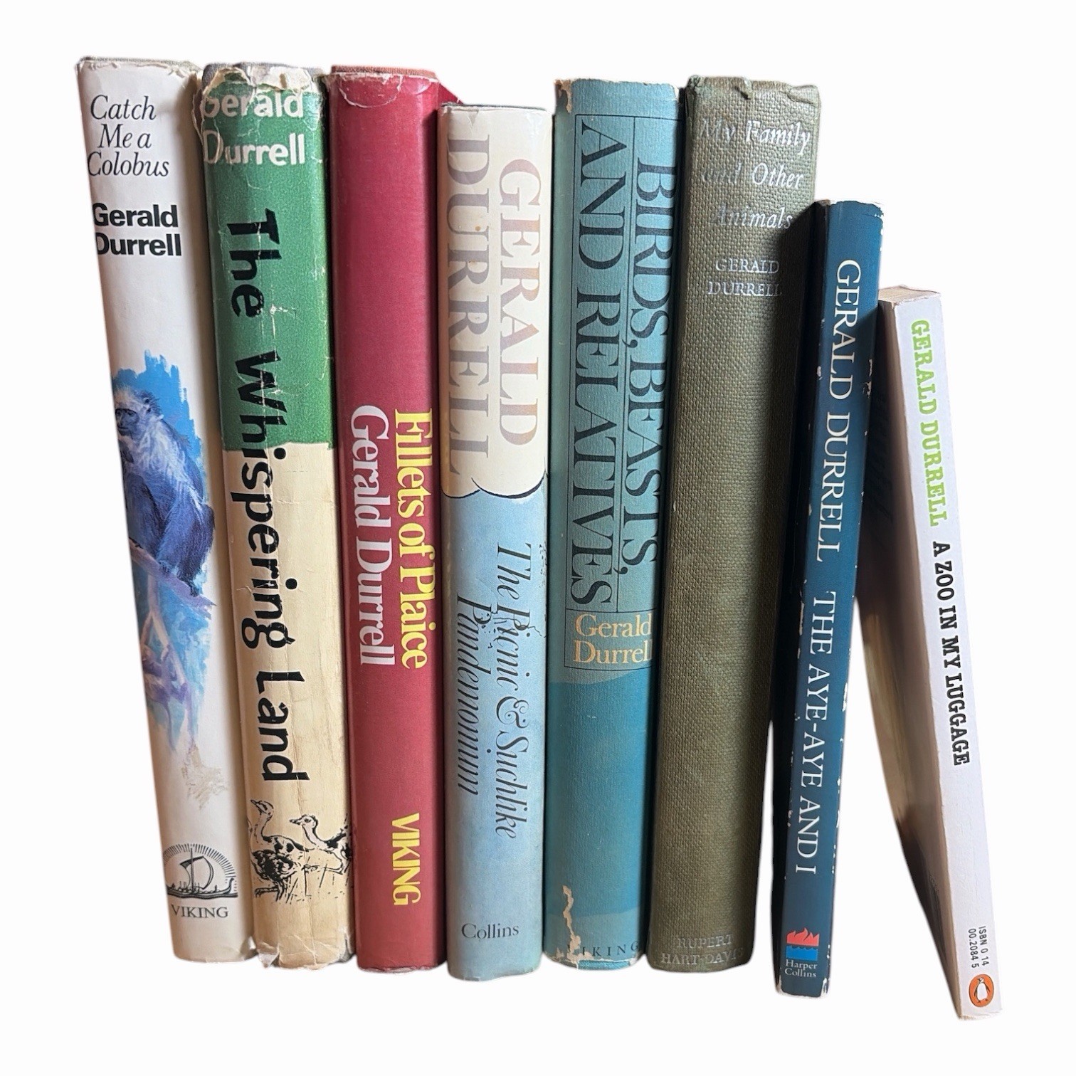 Gerald Durrell 8 Book Lot My Family Other Animals Birds Beasts HC PB Collection