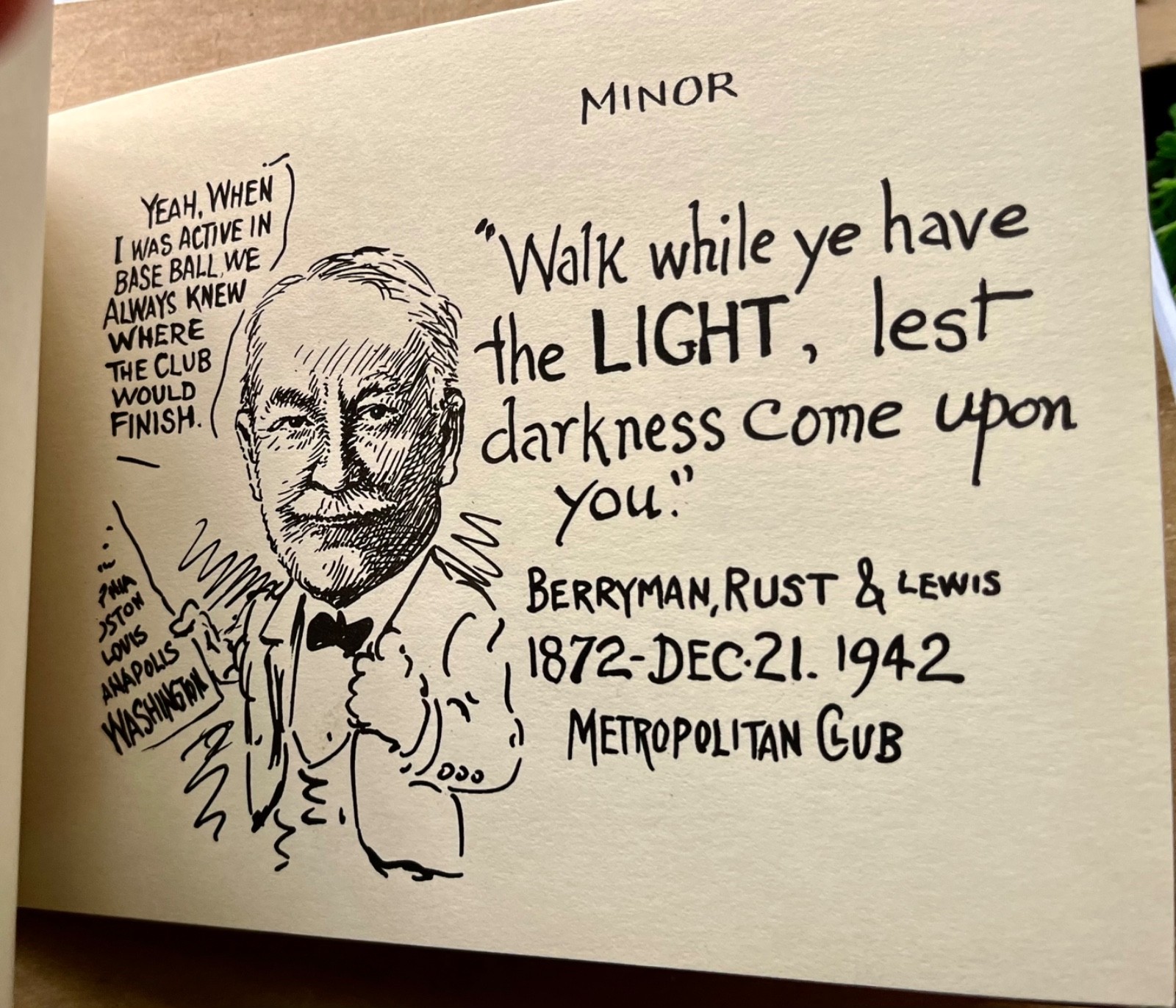 1942 Clifford Berryman – Metropolitan Club – Political Cartoons Washington DC