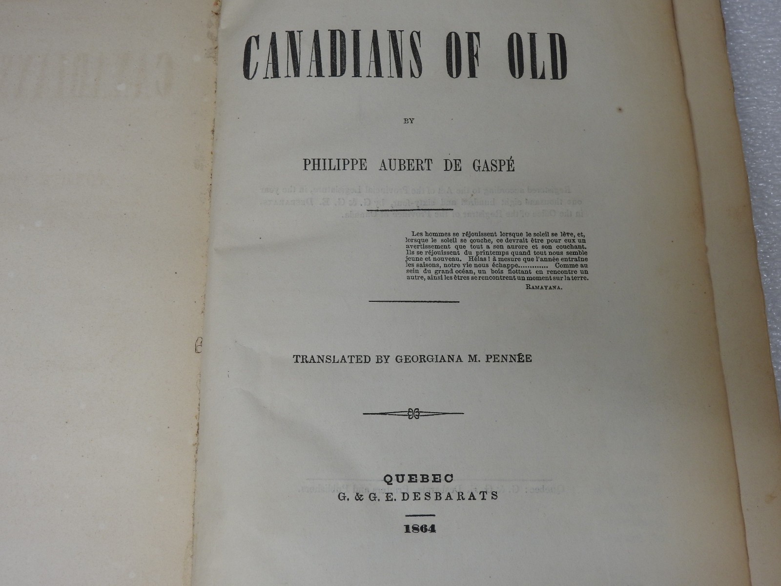The Canadians of Old 1864 Gaspé 1st Eng. ed. Antique French Canada History Book