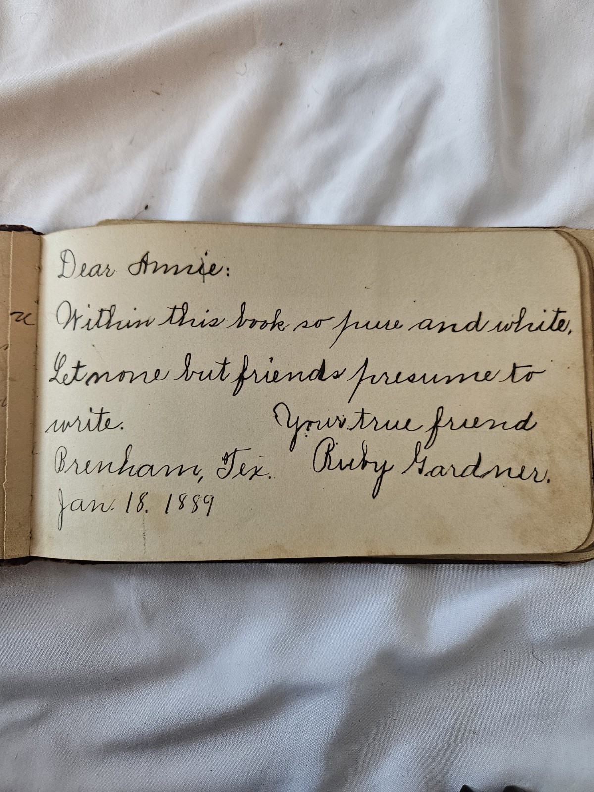 Lot 2 Antique Vintage 1880’s Autograph Books Iowa Texas Nearly Full
