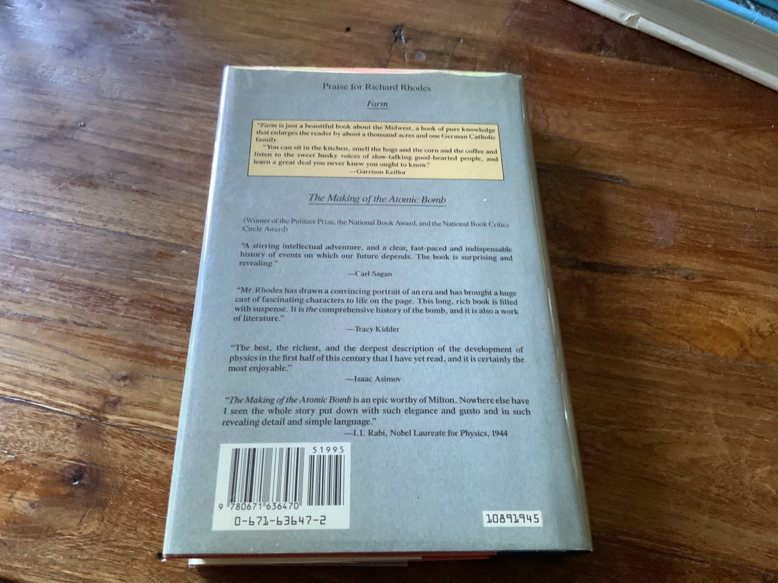 Richard Rhodes ~ Farm ~ First Edition 1st Printing ~ SIGNED ~ 1989