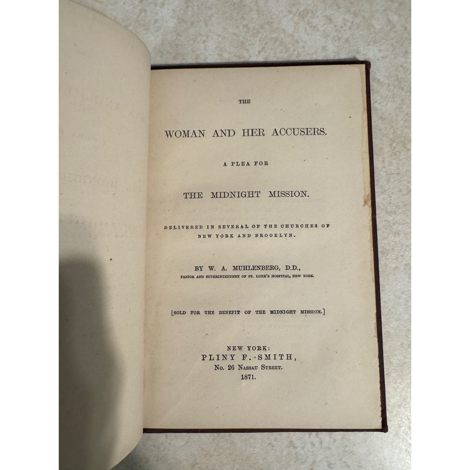 The Woman and Her Accusers W.A. Muhlenberg 1871 Antique Hardcover Gilt Edges