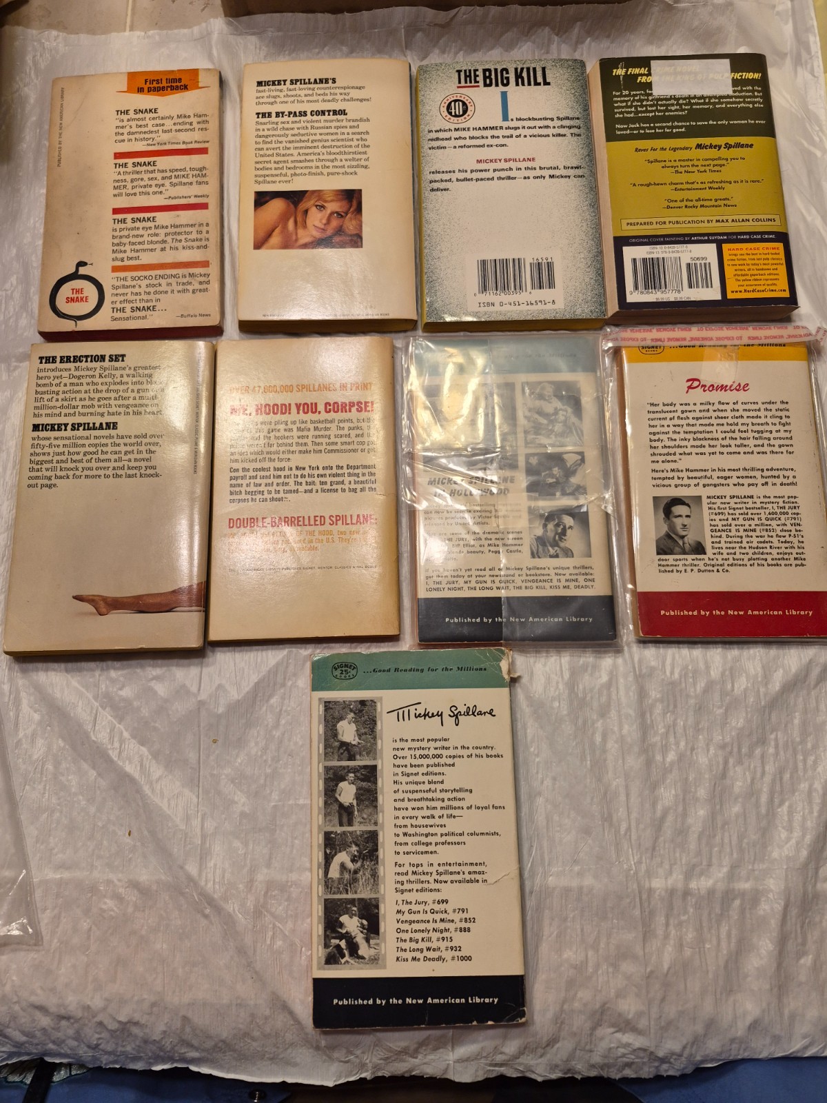 Mickey Spillane lot 9 Signet GGA art I The Jury, The Long Wait, One Lonely Night