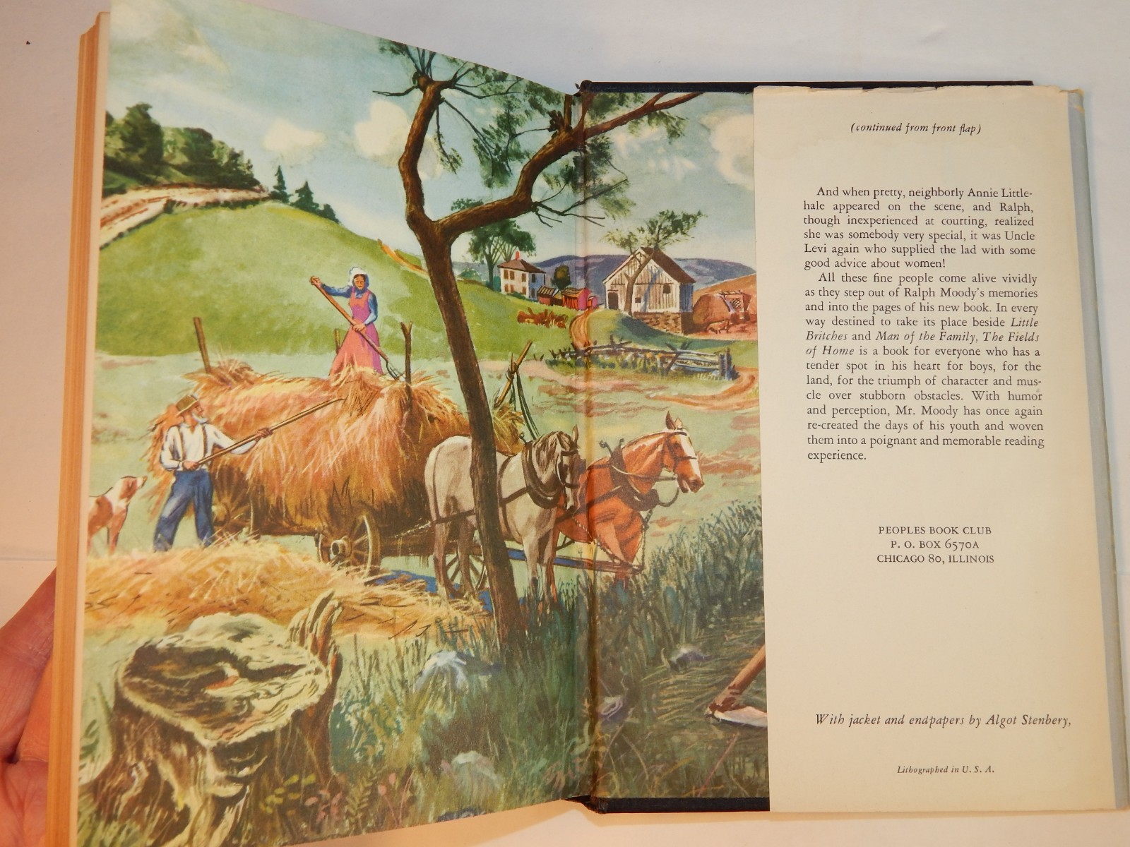 The Fields of Home by 1953 Ralph Moody Hardback Dustcover