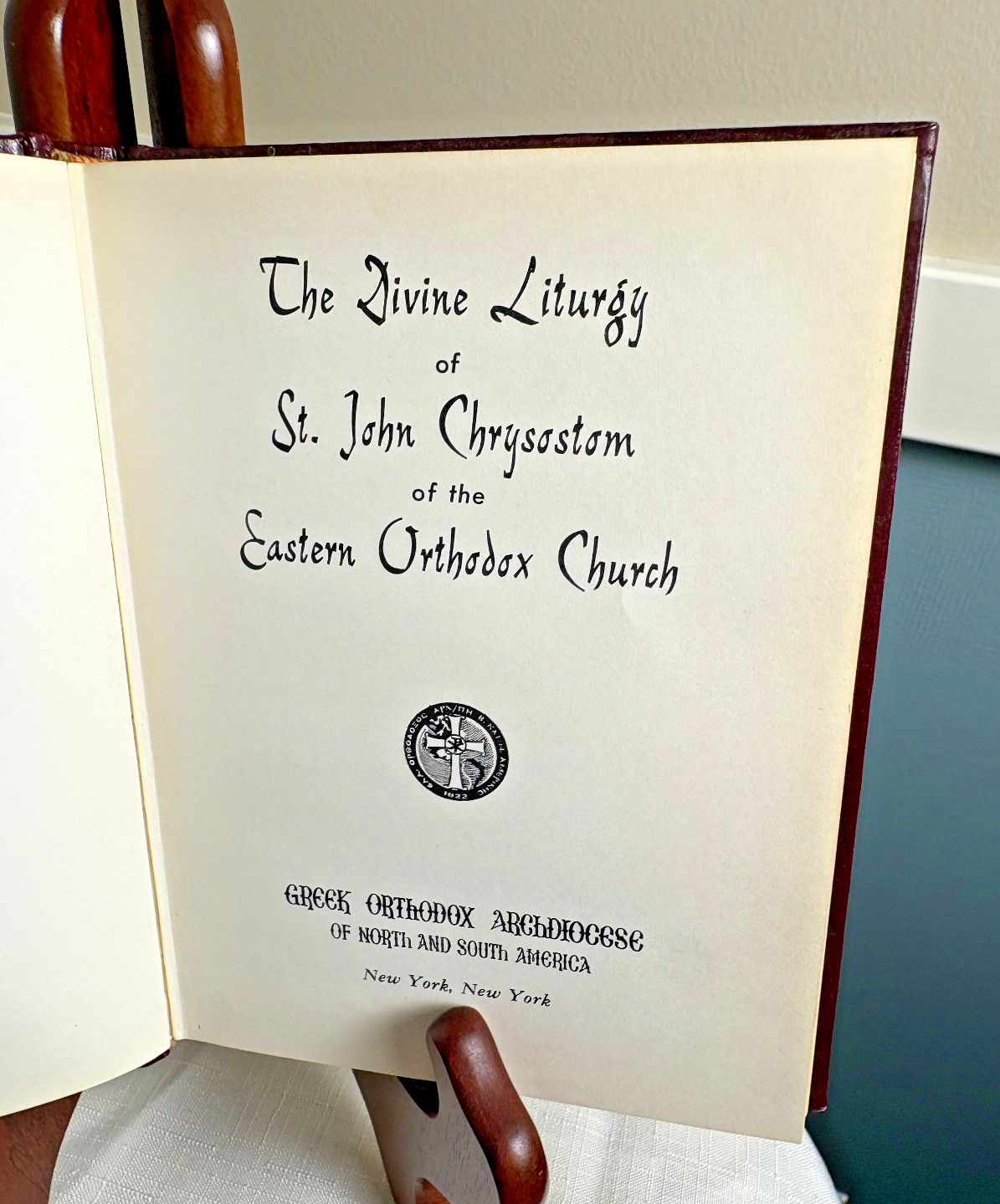 The Divine Liturgy Of St. John Chrysostom 1966 Greek Orthodox Hardcover Book