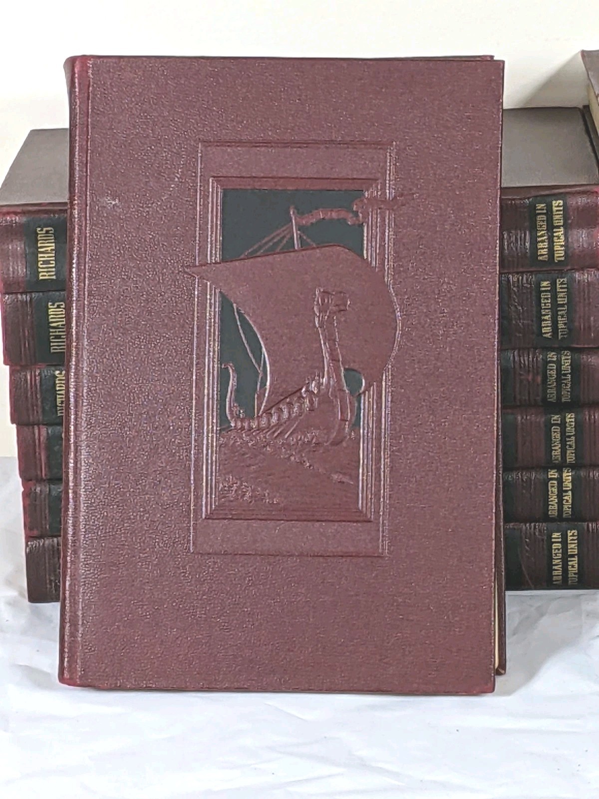Richards Topical Encyclopedia 1946 Partial Set 14/15 Maroon Gold Vintage AS IS