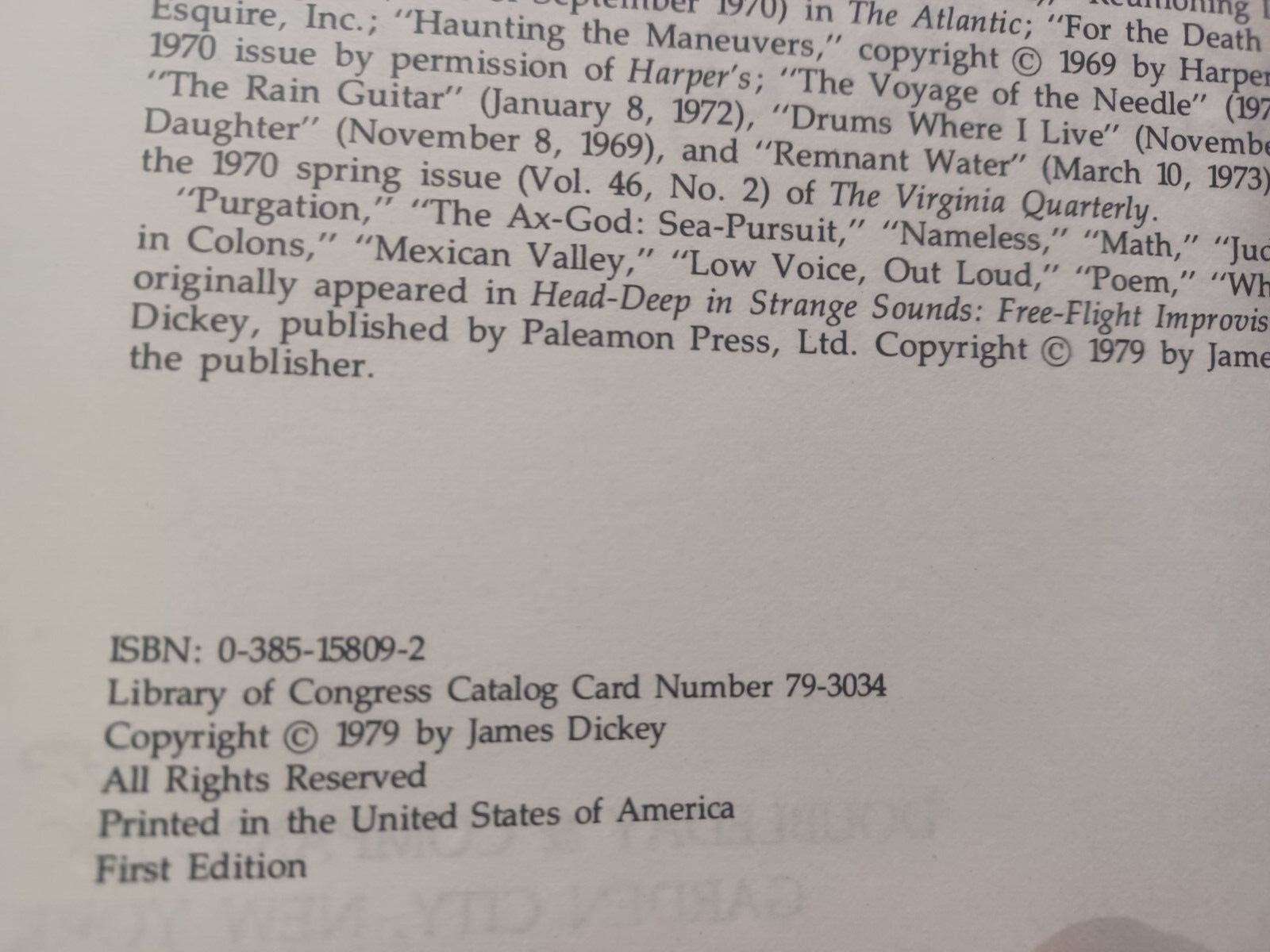 1979 Strength Of Fields by James Dickey SIGNED & Inscribed, 1st Edition, poetry