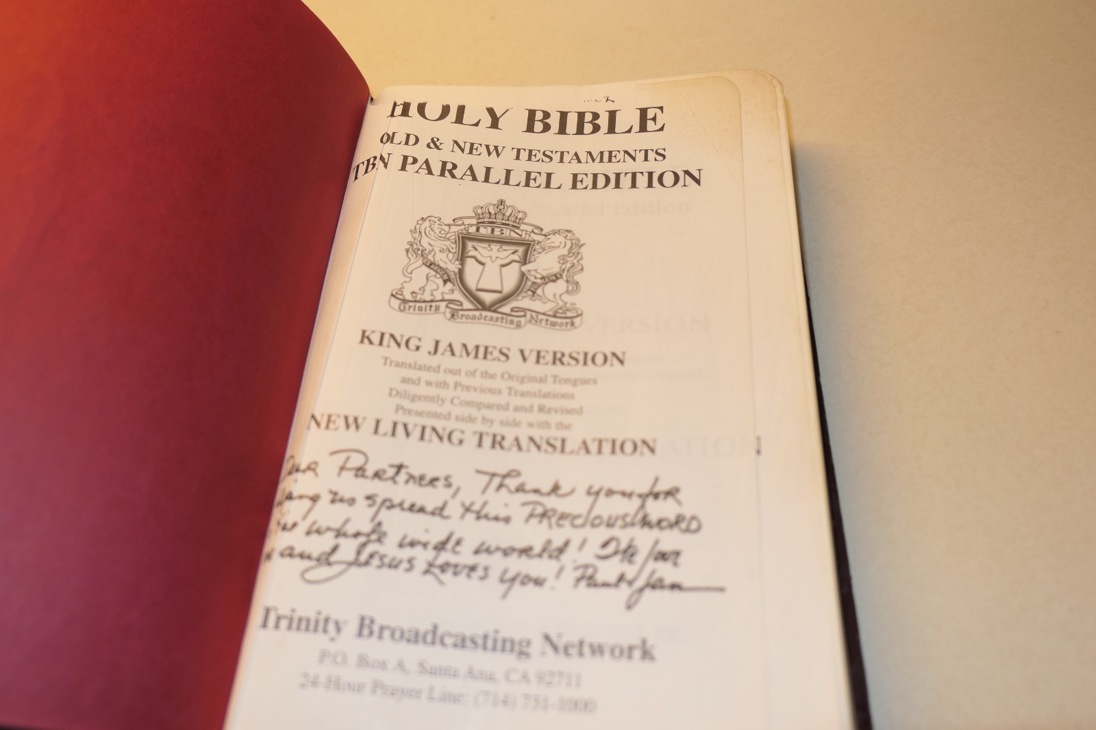 Holy Bible TBN Ed. King James Version & New Living Translation