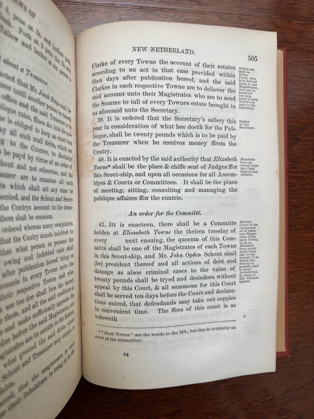 LAWS AND ORDINANCES OF NEW NETHERLANDS 1638-1674 – EB O’CALLAGHAN – 1868 ANTIQUE